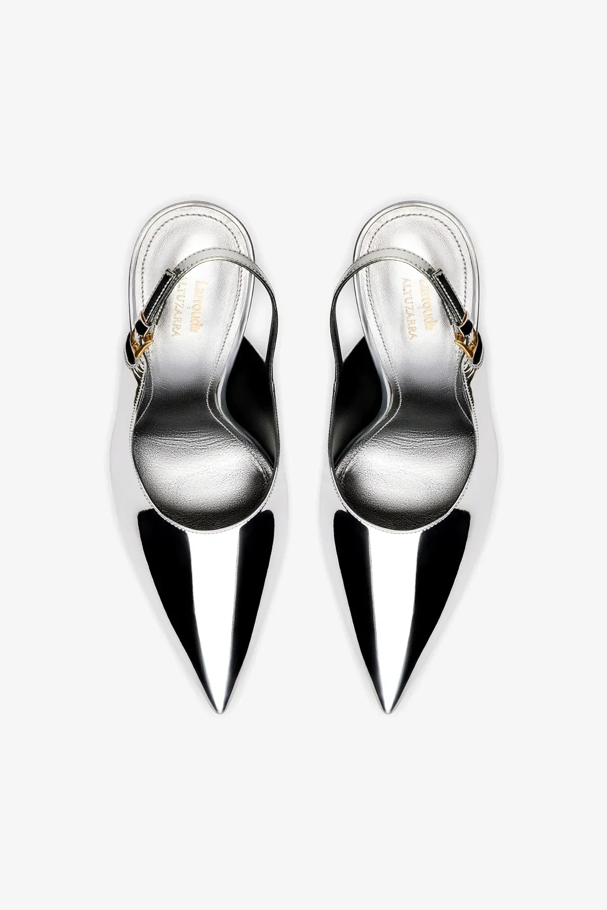 Larroud?? x Altuzarra Pump In Silver Specchio,Women Heel