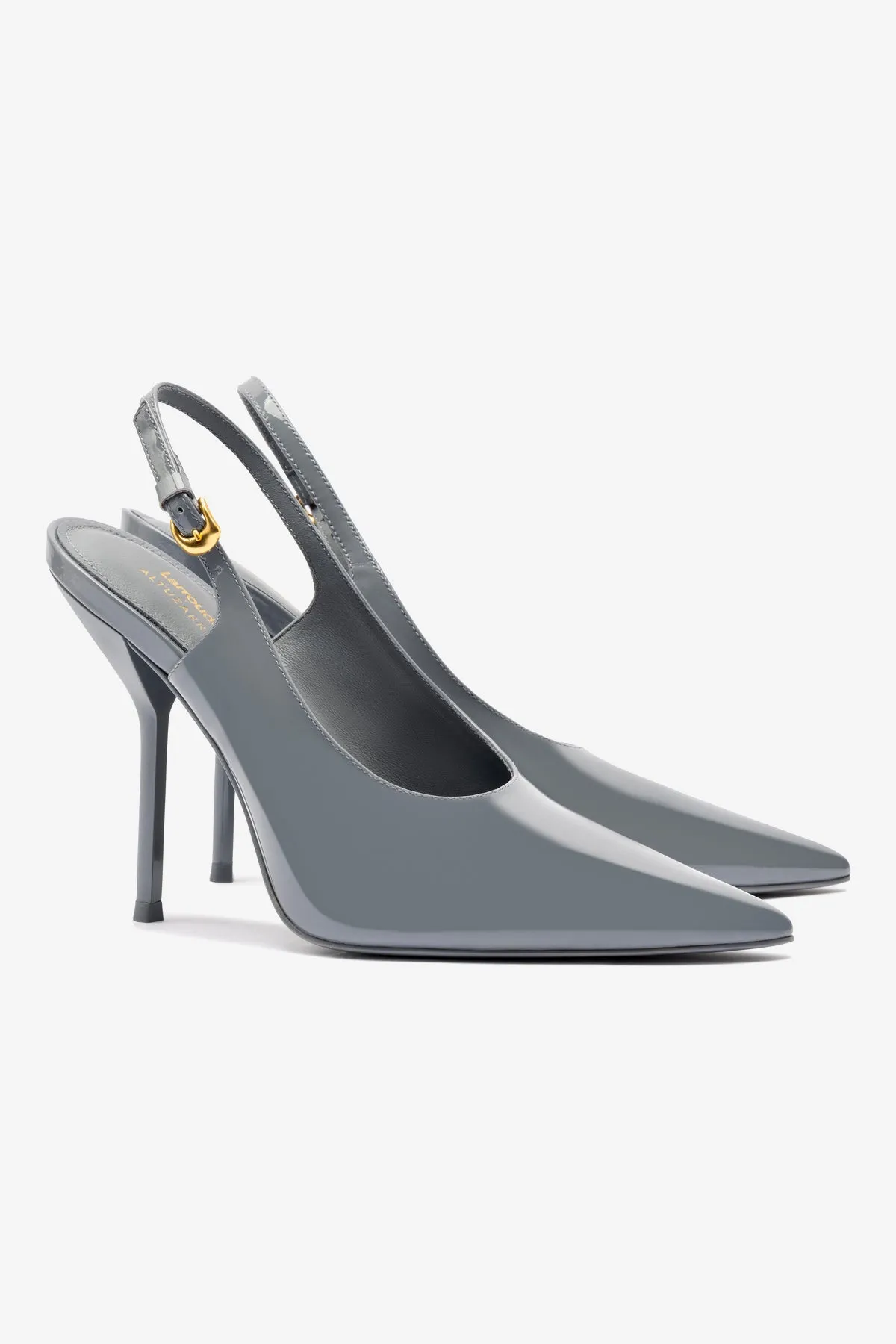Larroud?? x Altuzarra Pump In Titanium Patent Leather,Women Heel