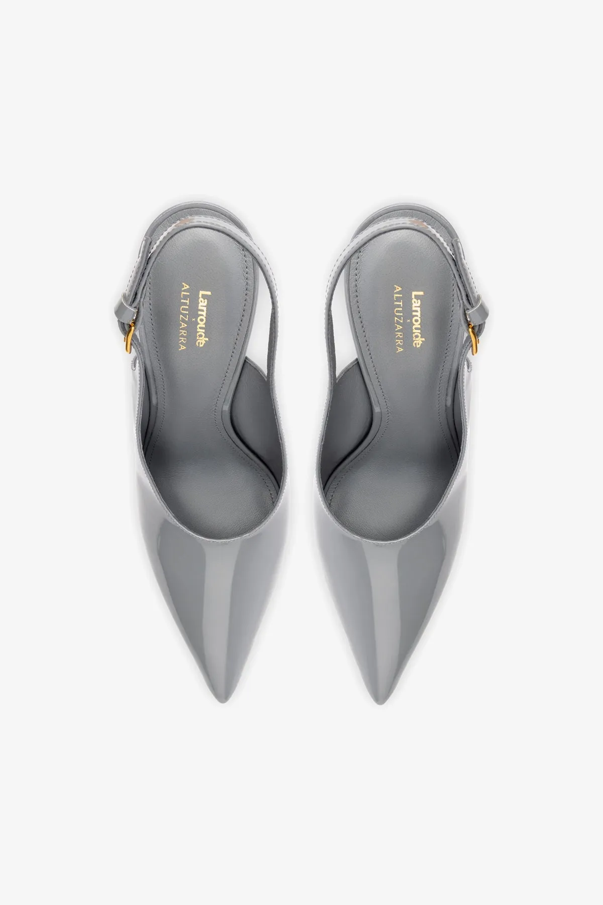 Larroud?? x Altuzarra Pump In Titanium Patent Leather,Women Heel