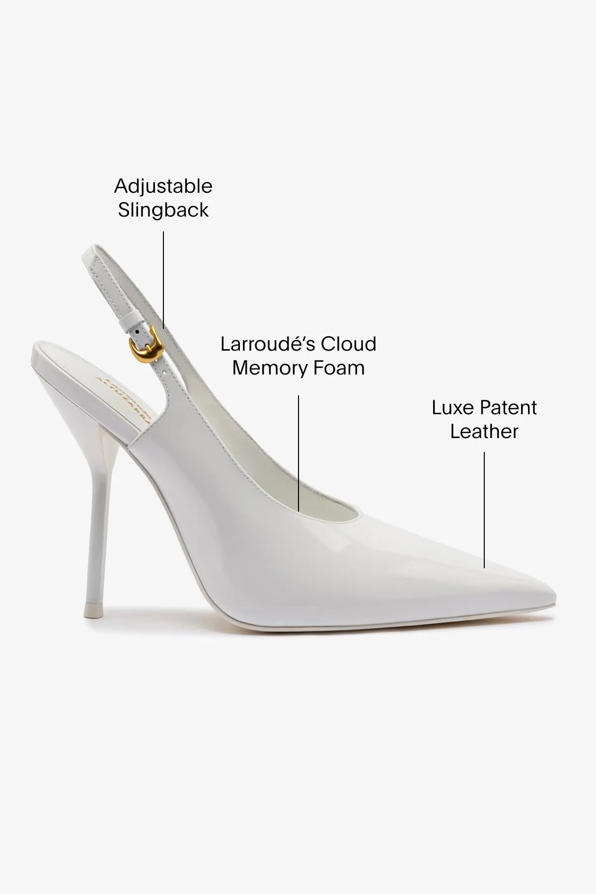 Larroud?? x Altuzarra Pump In White Patent Leather,Women Heel