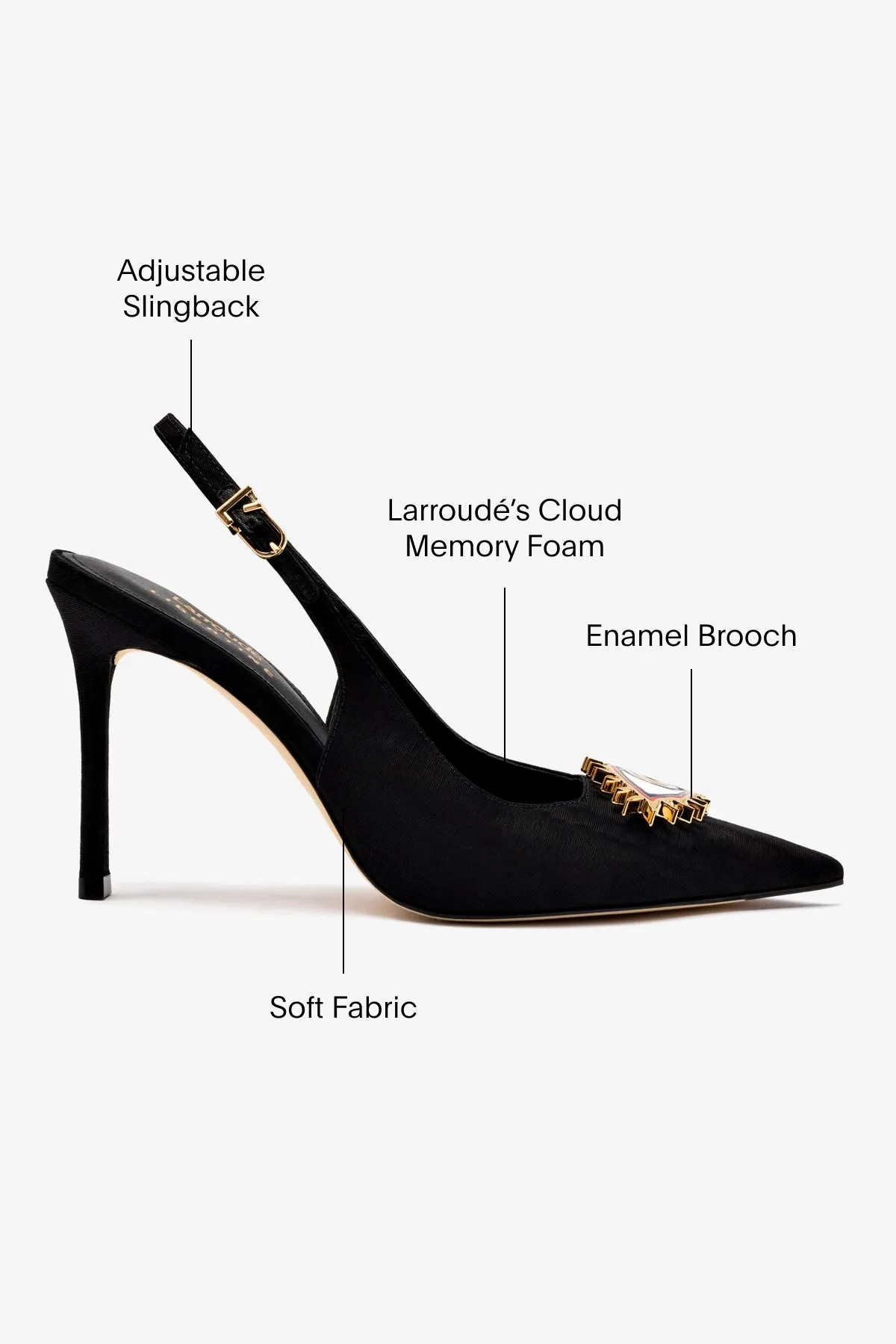 Larroud?? x Libertine Eye Pump Hi In Black Fabric,Women Heel