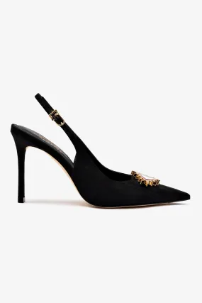 Larroud?? x Libertine Eye Pump Hi In Black Fabric,Women Heel