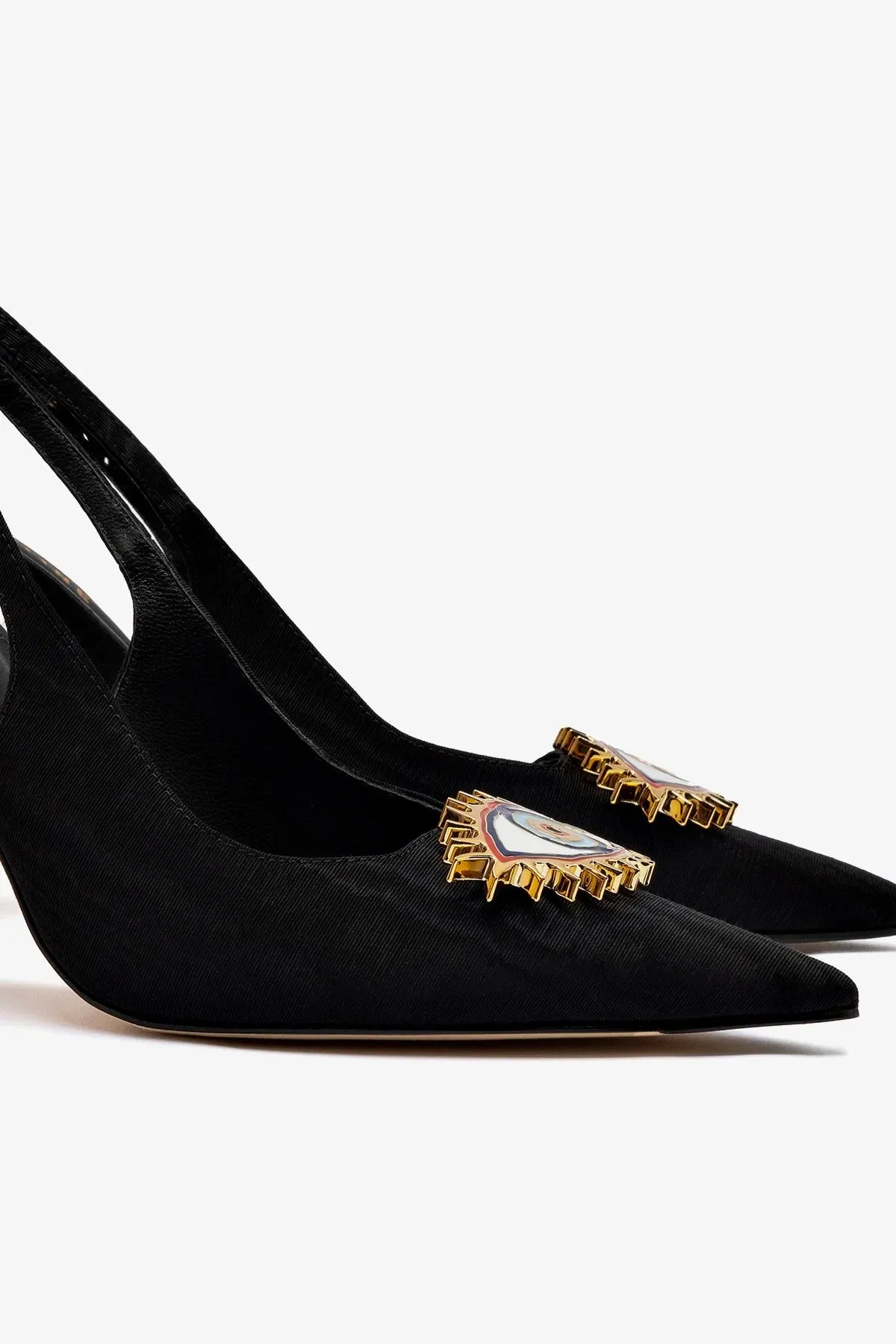 Larroud?? x Libertine Eye Pump Hi In Black Fabric,Women Heel
