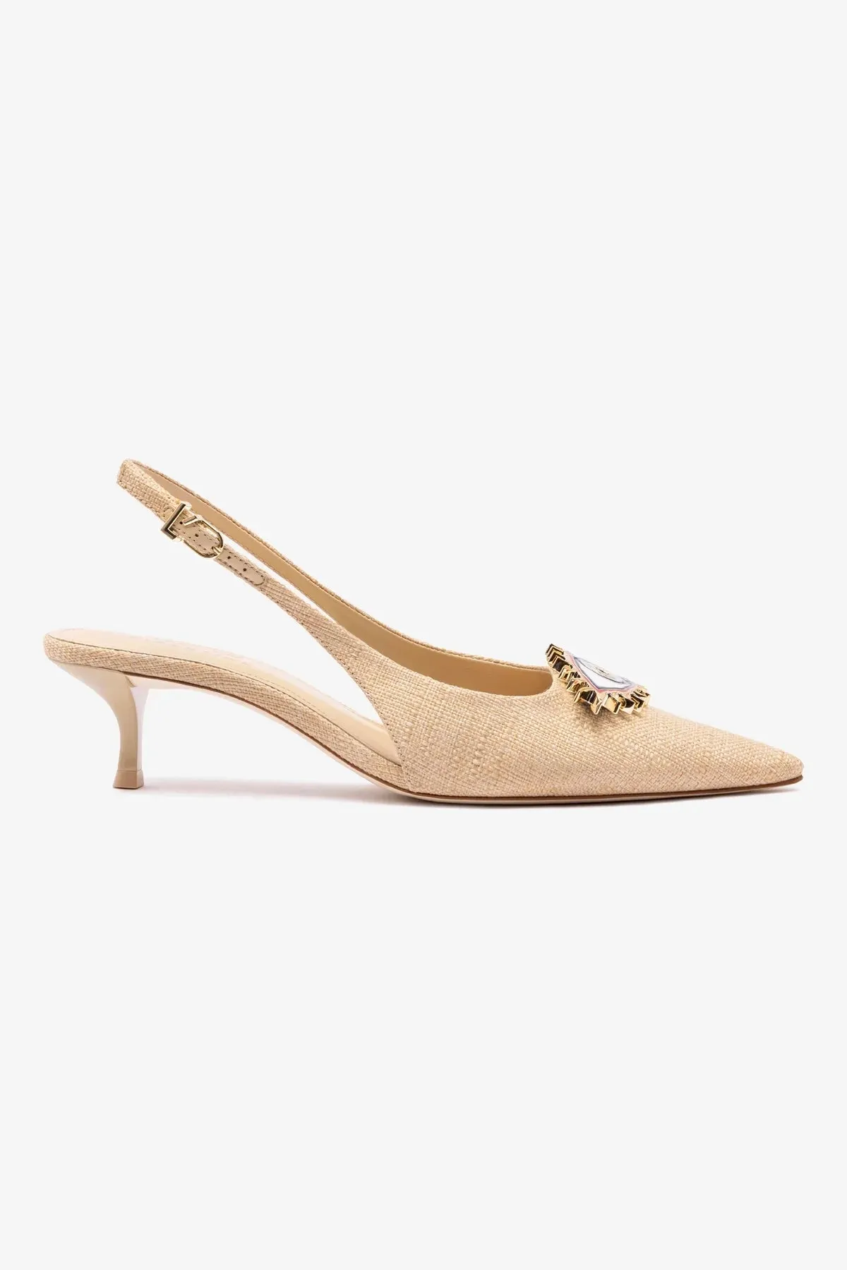 Larroud?? x Libertine Eye Pump Lo In Beige Raffia,Women Heel