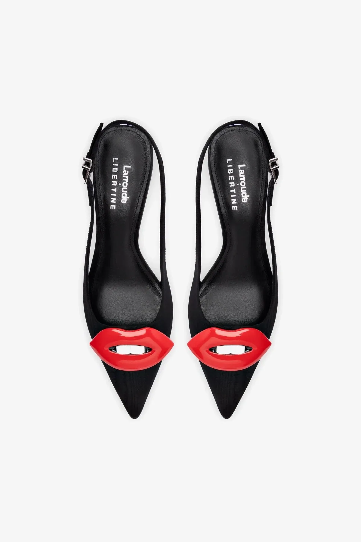 Larroud?? x Libertine Lips Pump Lo In Black Fabric,Women Heel