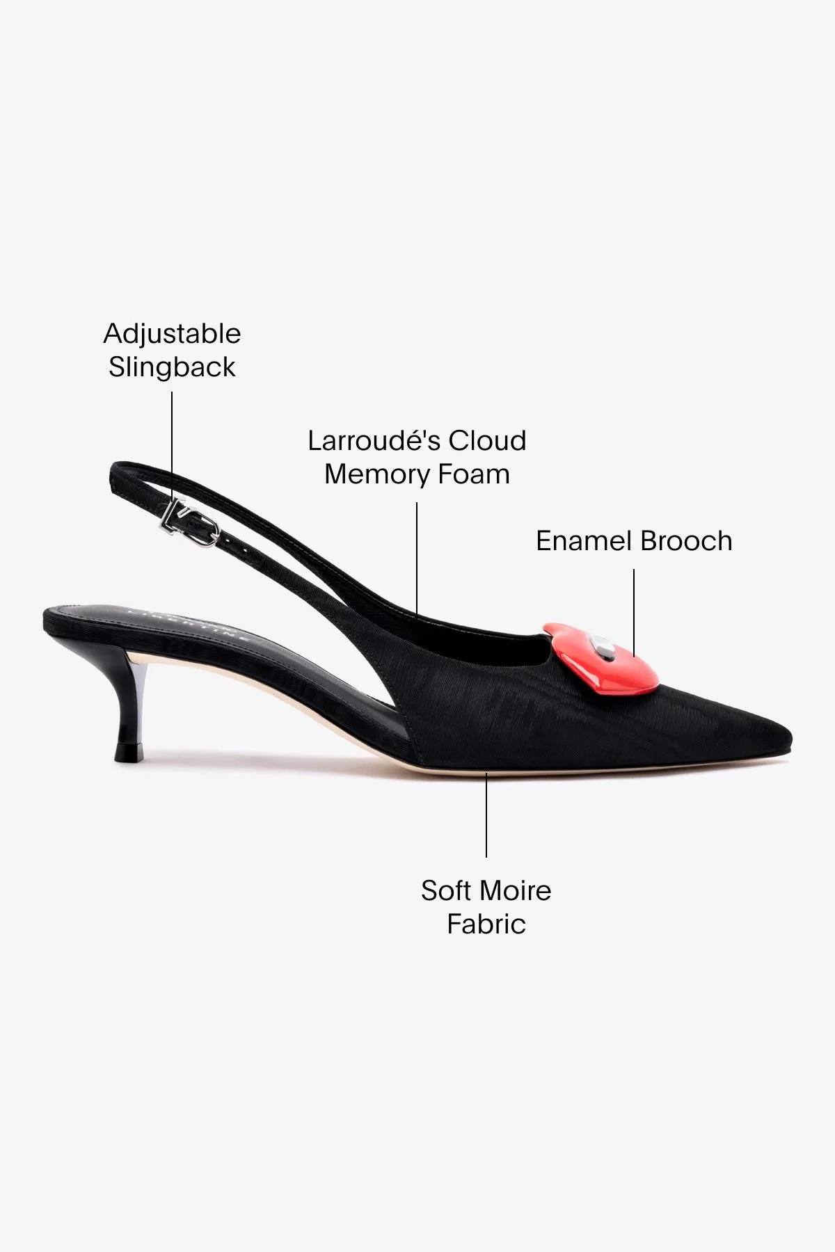 Larroud?? x Libertine Lips Pump Lo In Black Fabric,Women Heel