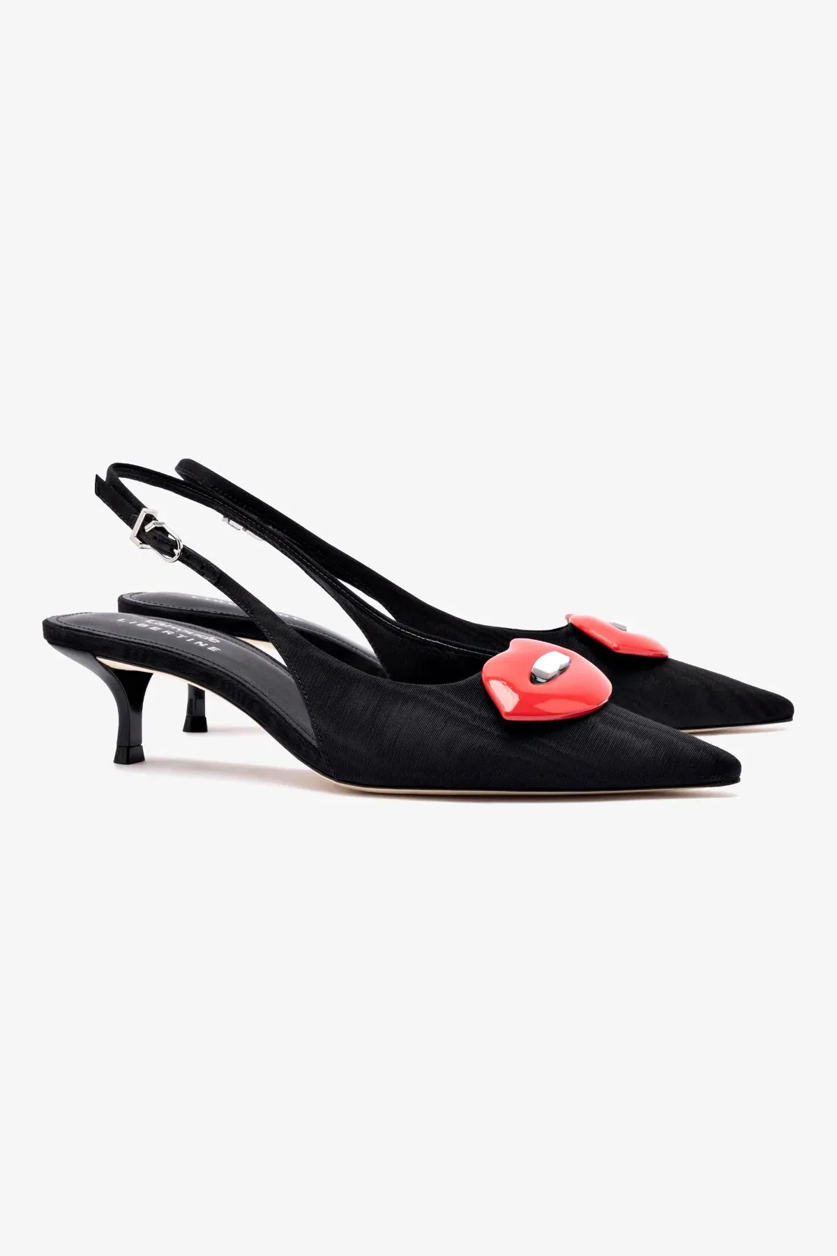 Larroud?? x Libertine Lips Pump Lo In Black Fabric,Women Heel