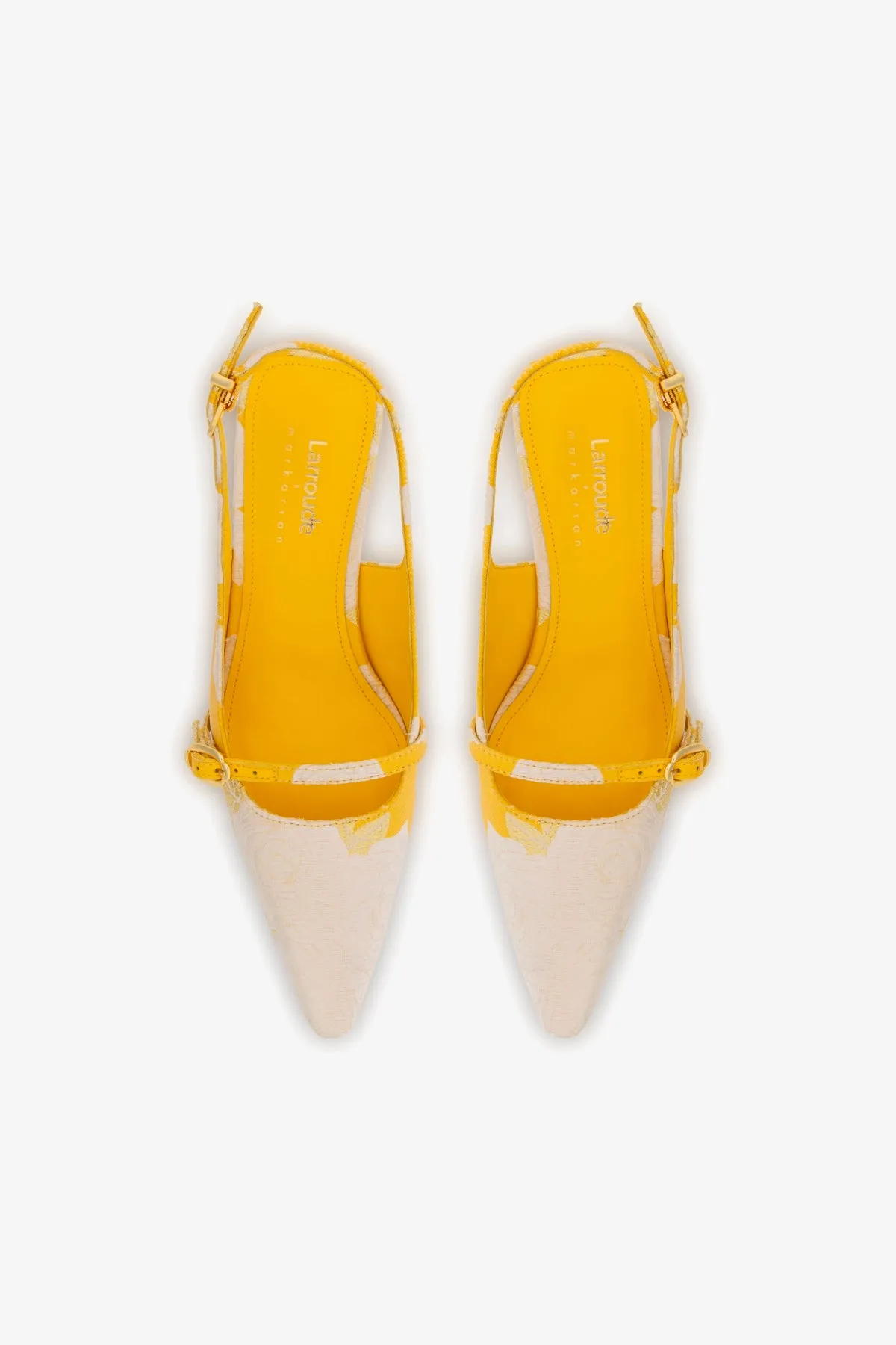 Larroud?? x Markarian Ines Pump In Yellow Floral Brocade,Women Heel