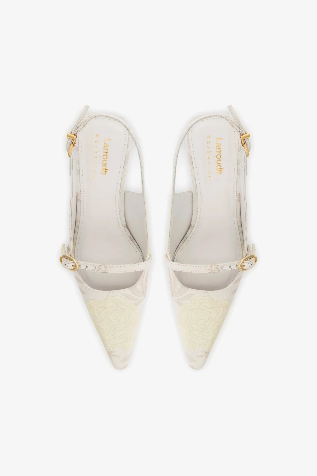 Larroud?? x Markarian Ines Pump In Yvette Ivory Brocade,Women Heel