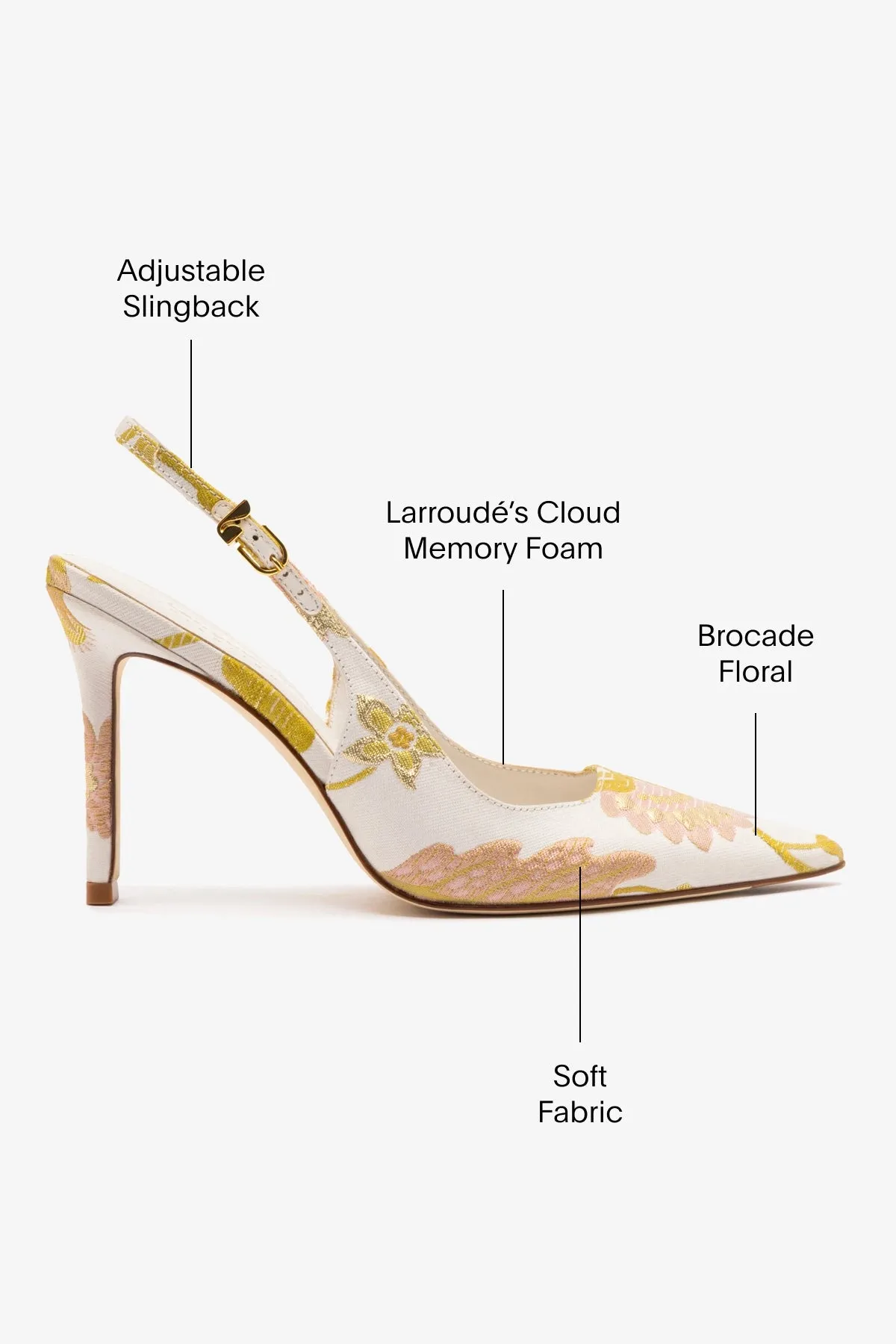 Larroud?? x Markarian Kaitlan Pump In Yvette Floral Brocade,Women Heel