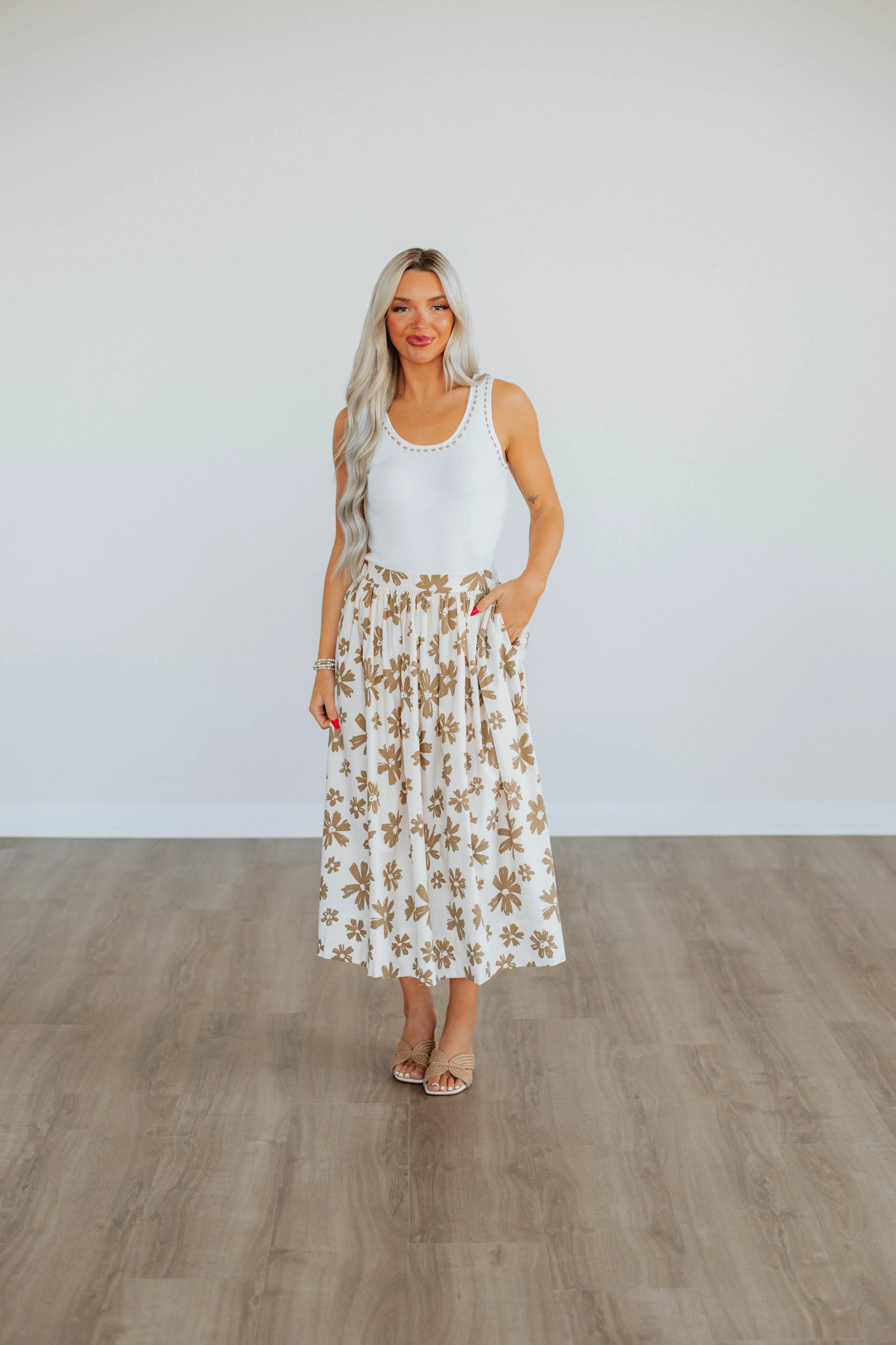 Lehni Ribbed Tank - Ivory,Women Tank