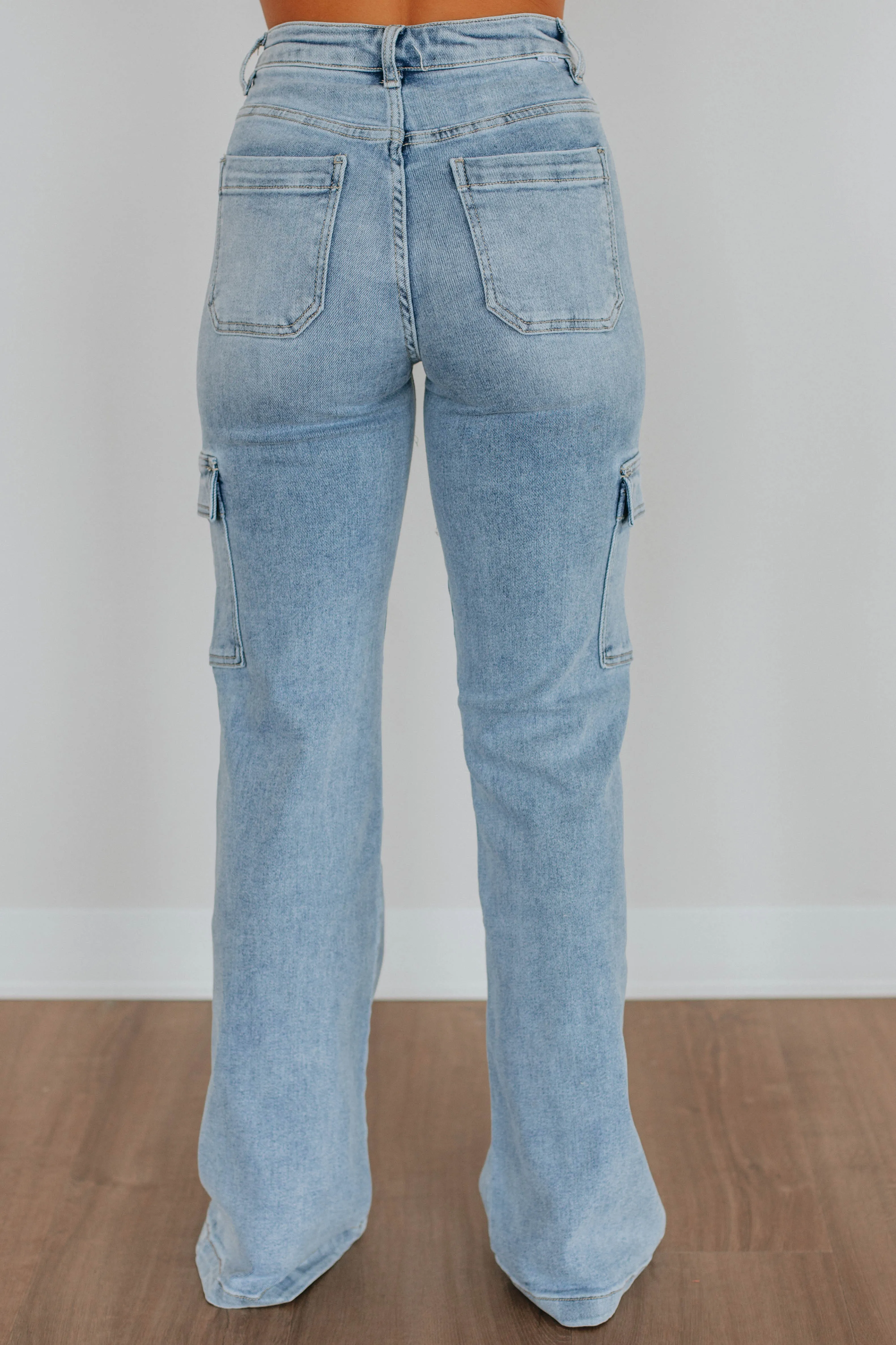 Leigh Risen Cargo Jeans - Light Wash,Jeans Women