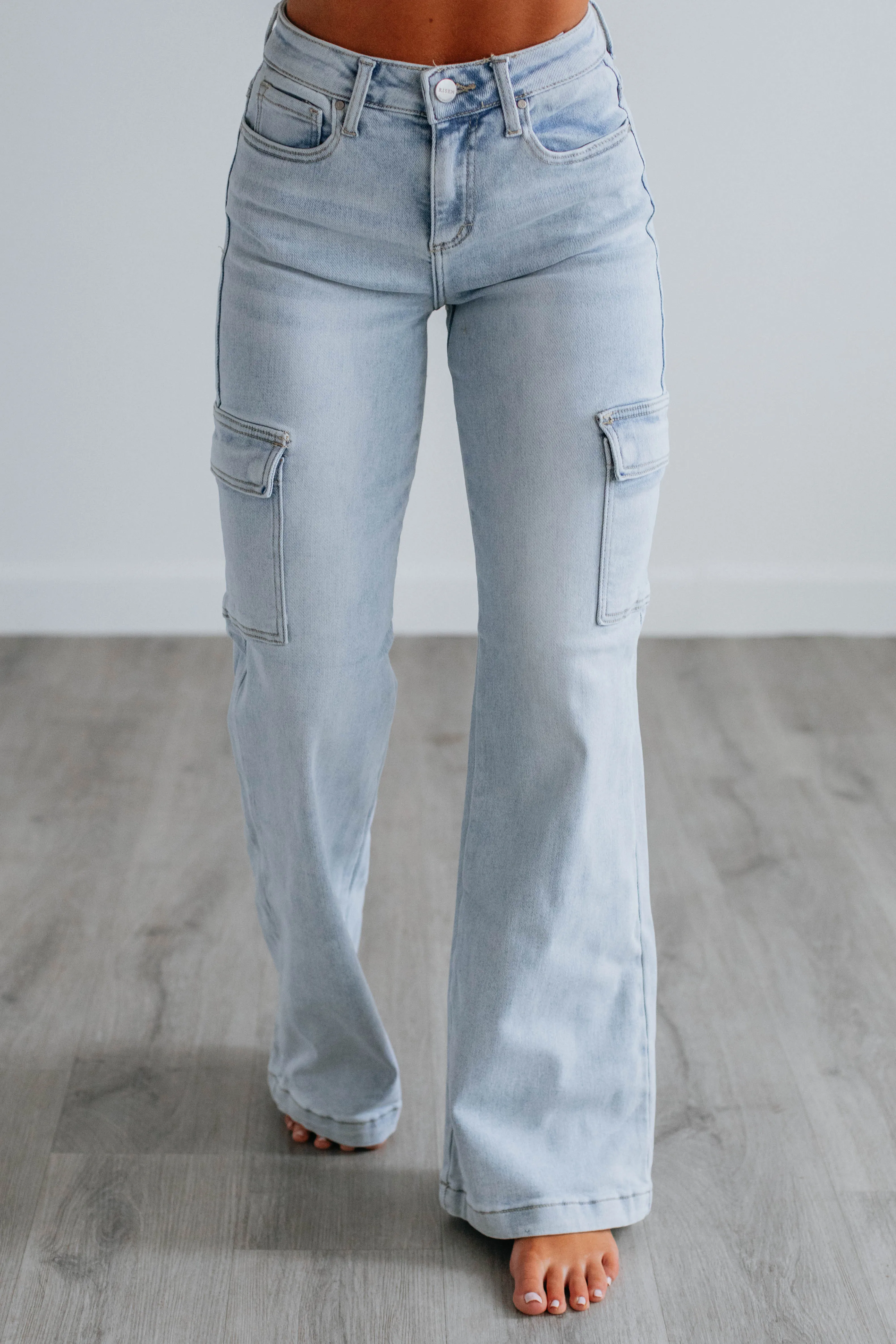 Leigh Risen Cargo Jeans - Vintage Light Wash,Jeans Women