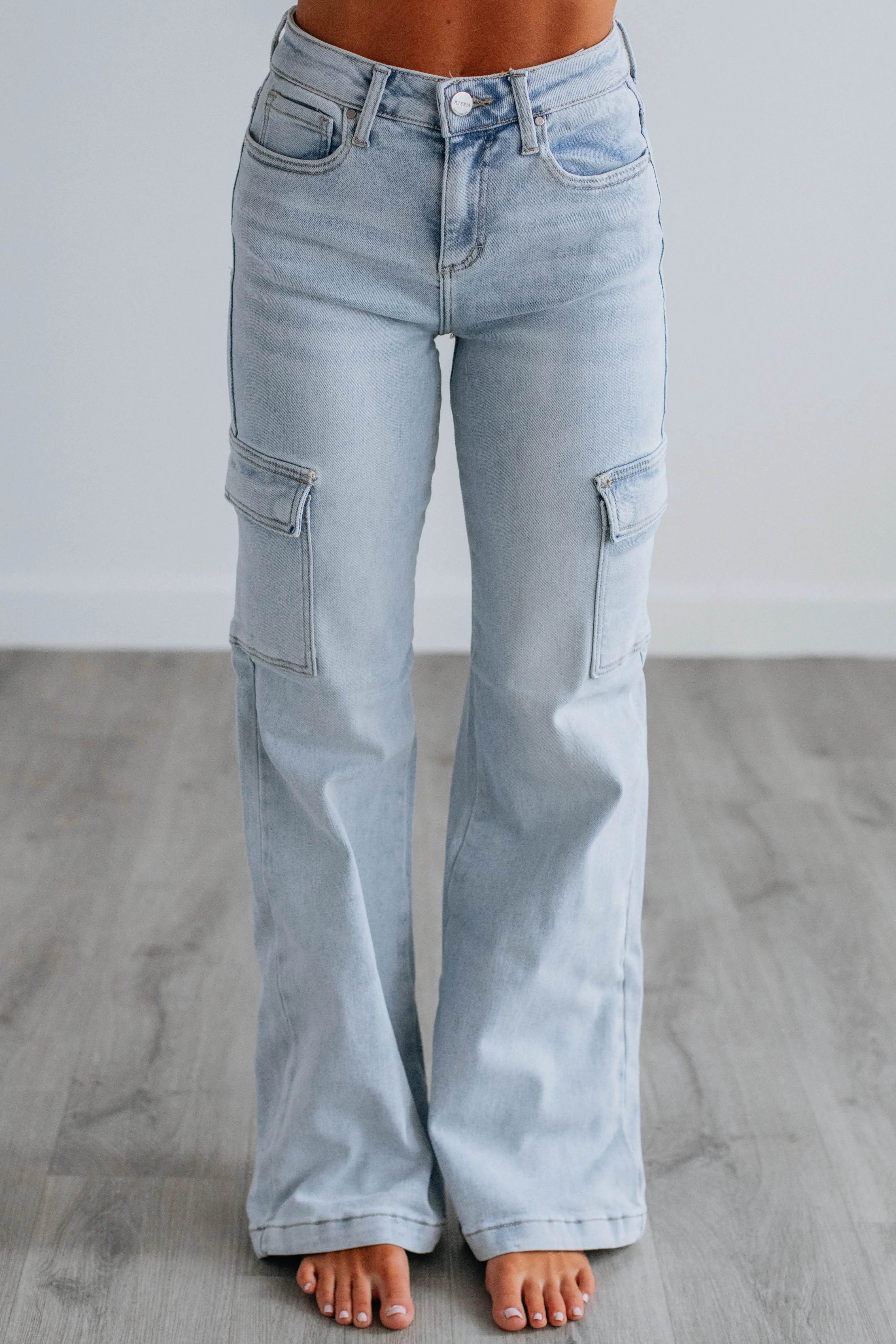 Leigh Risen Cargo Jeans - Vintage Light Wash,Jeans Women