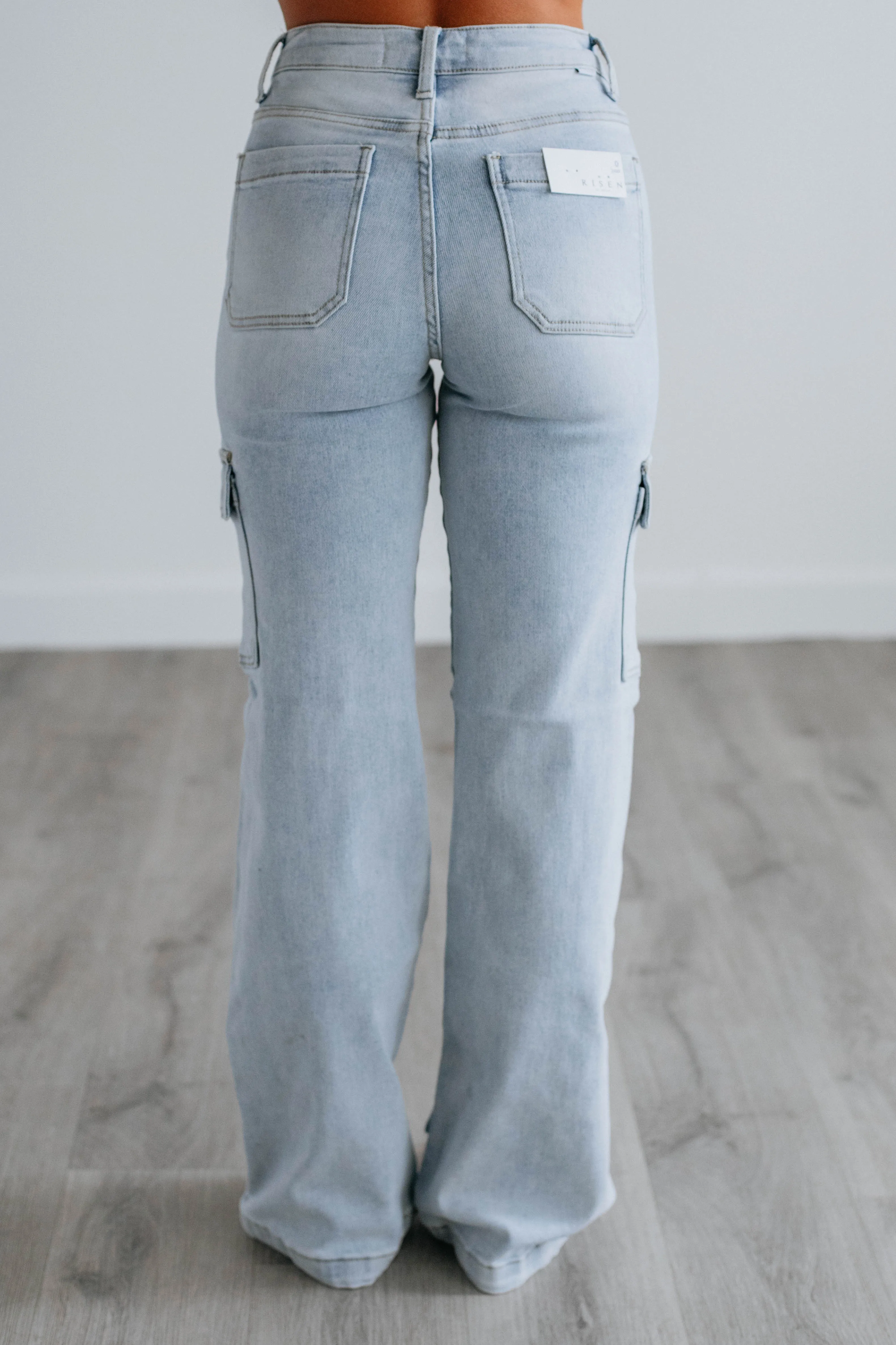 Leigh Risen Cargo Jeans - Vintage Light Wash,Jeans Women
