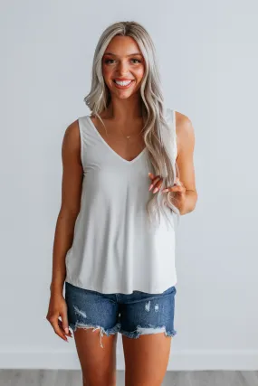 Linley Basic Tank - Ivory,Women Tank