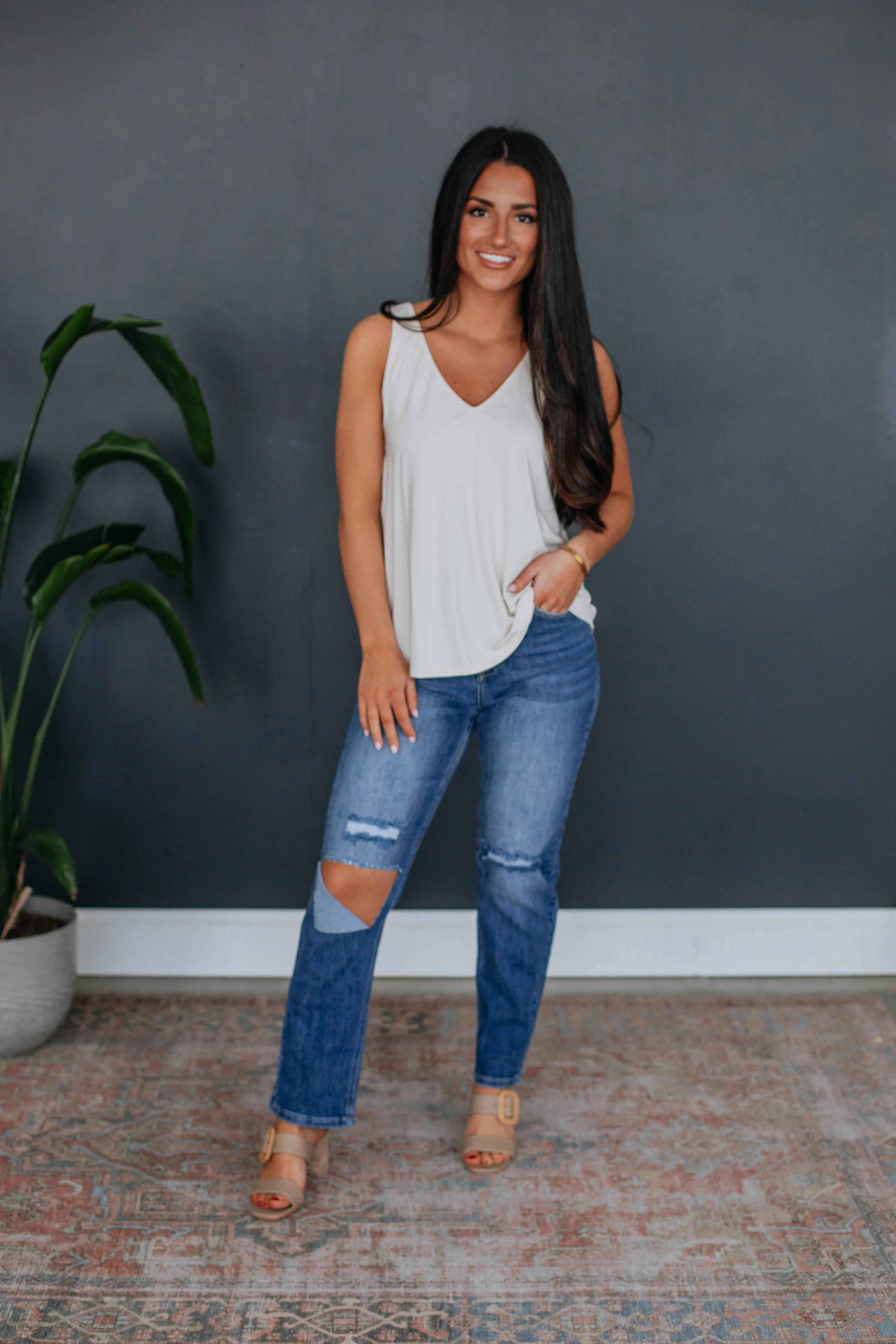 Linley Basic Tank - Natural,Women Tank