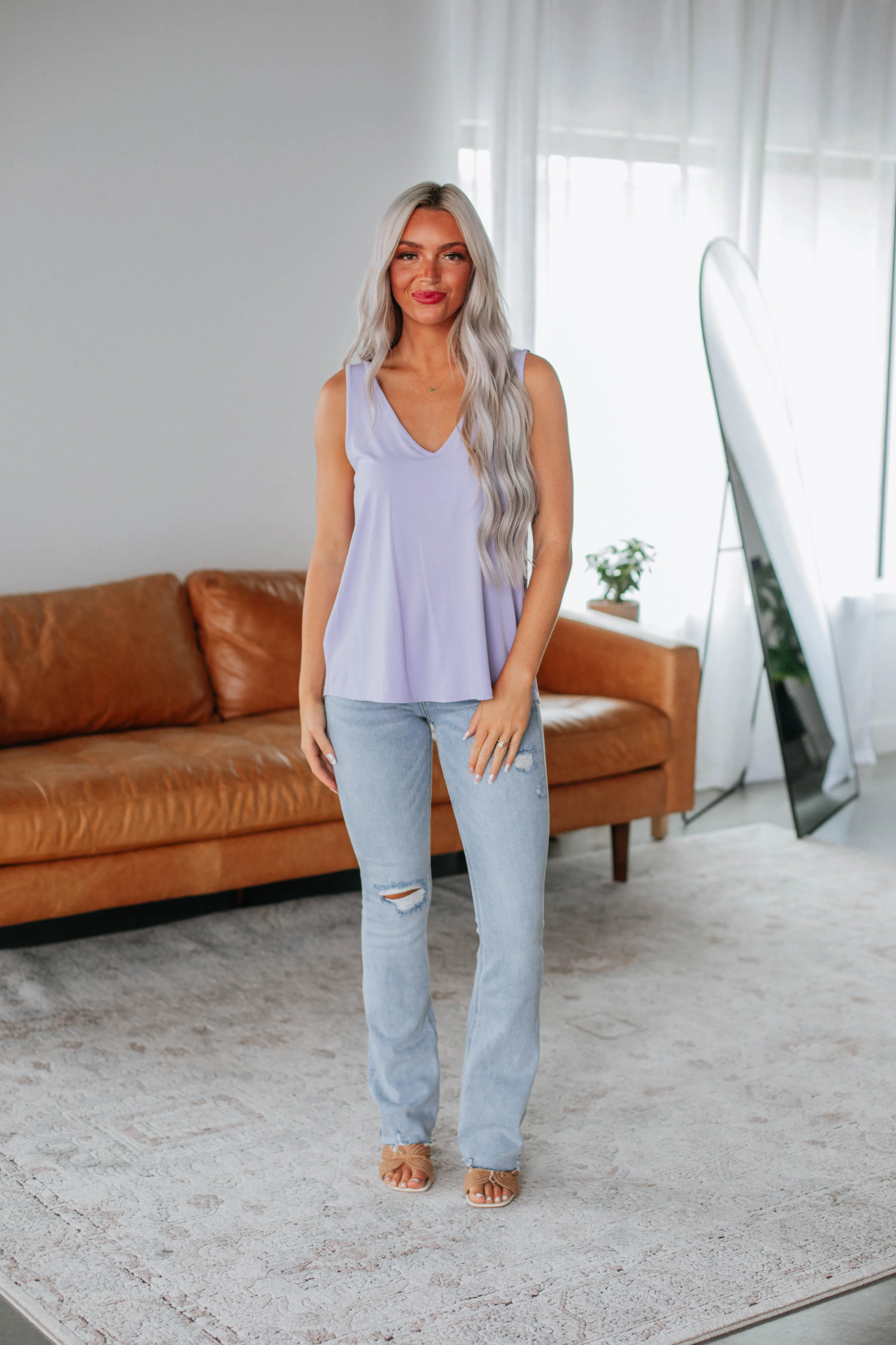 Linley Basic Tank - Pale Lavender,Women Tank