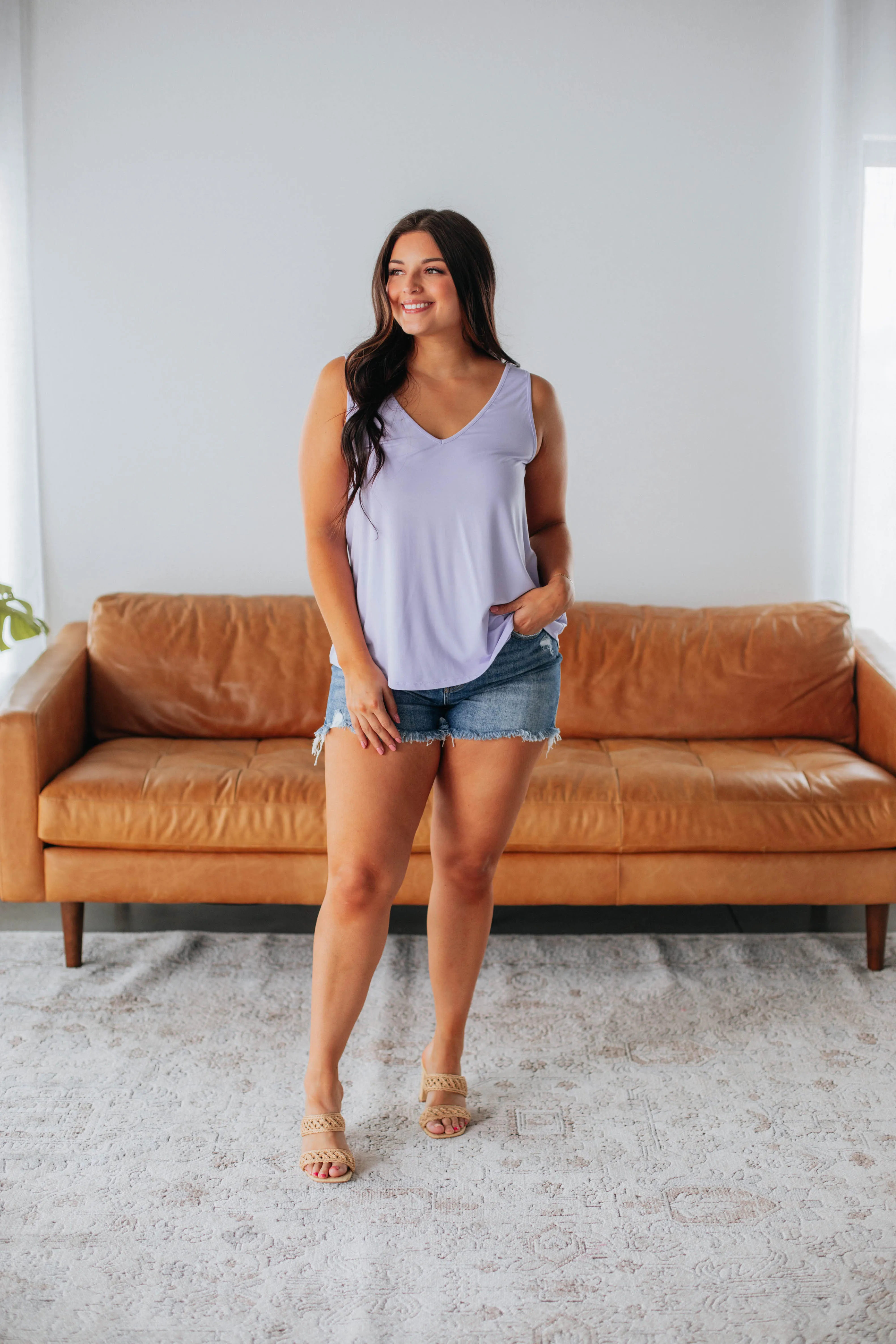 Linley Basic Tank - Pale Lavender,Women Tank