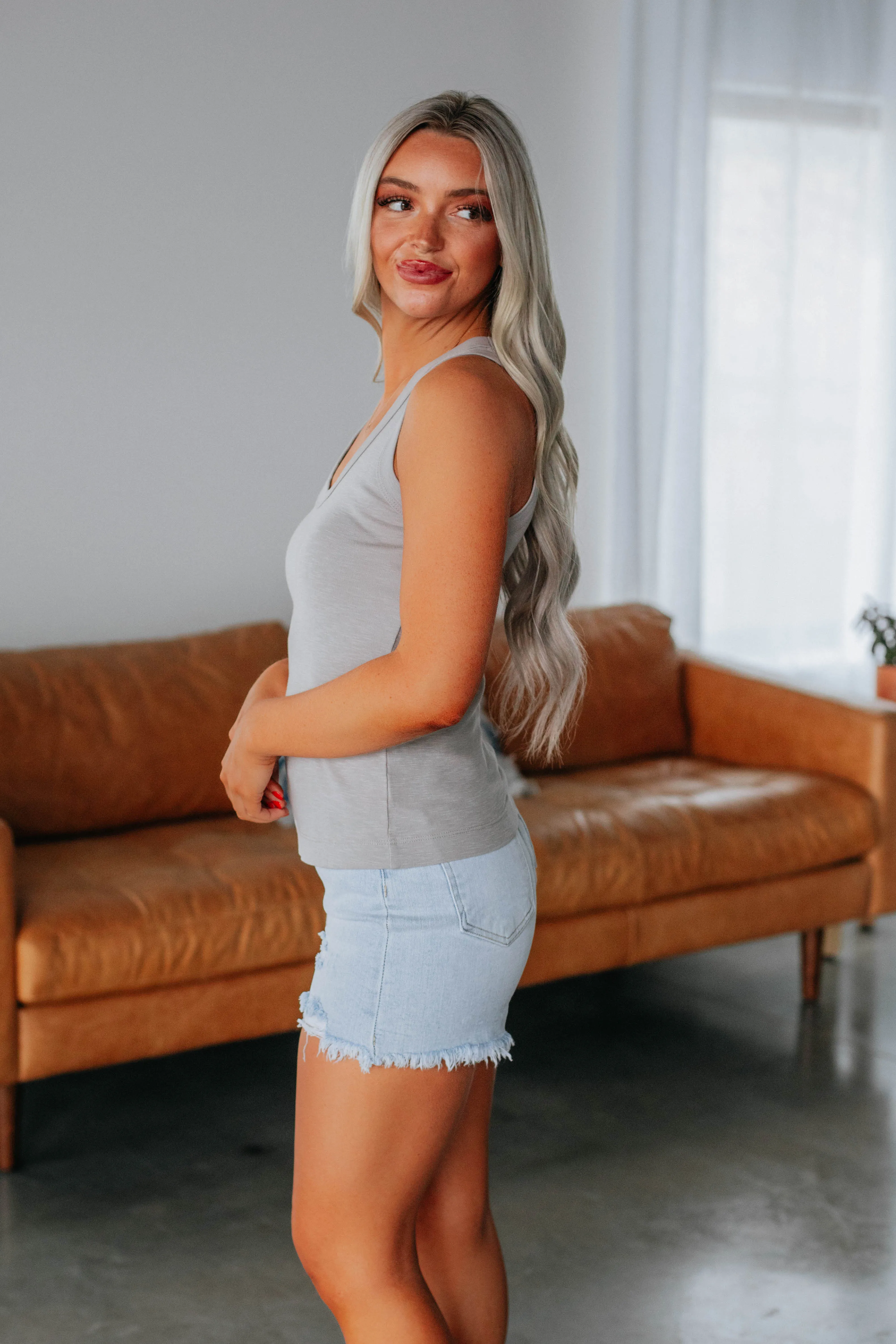 Lita Basic Tank - Pebble,Women Tank