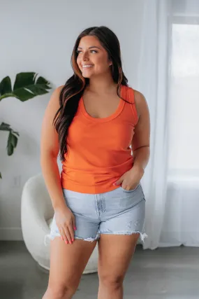 Lita Basic Tank - Tangerine,Women Tank