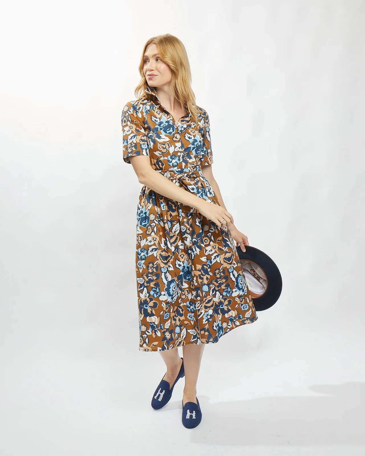 Long Coupe Dress in Wallpaper Brown,Women