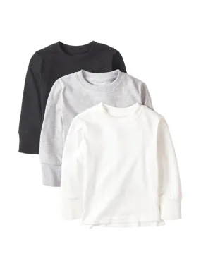 Long Sleeve Elevated Tee 3-Pack - Monochrome,Kids