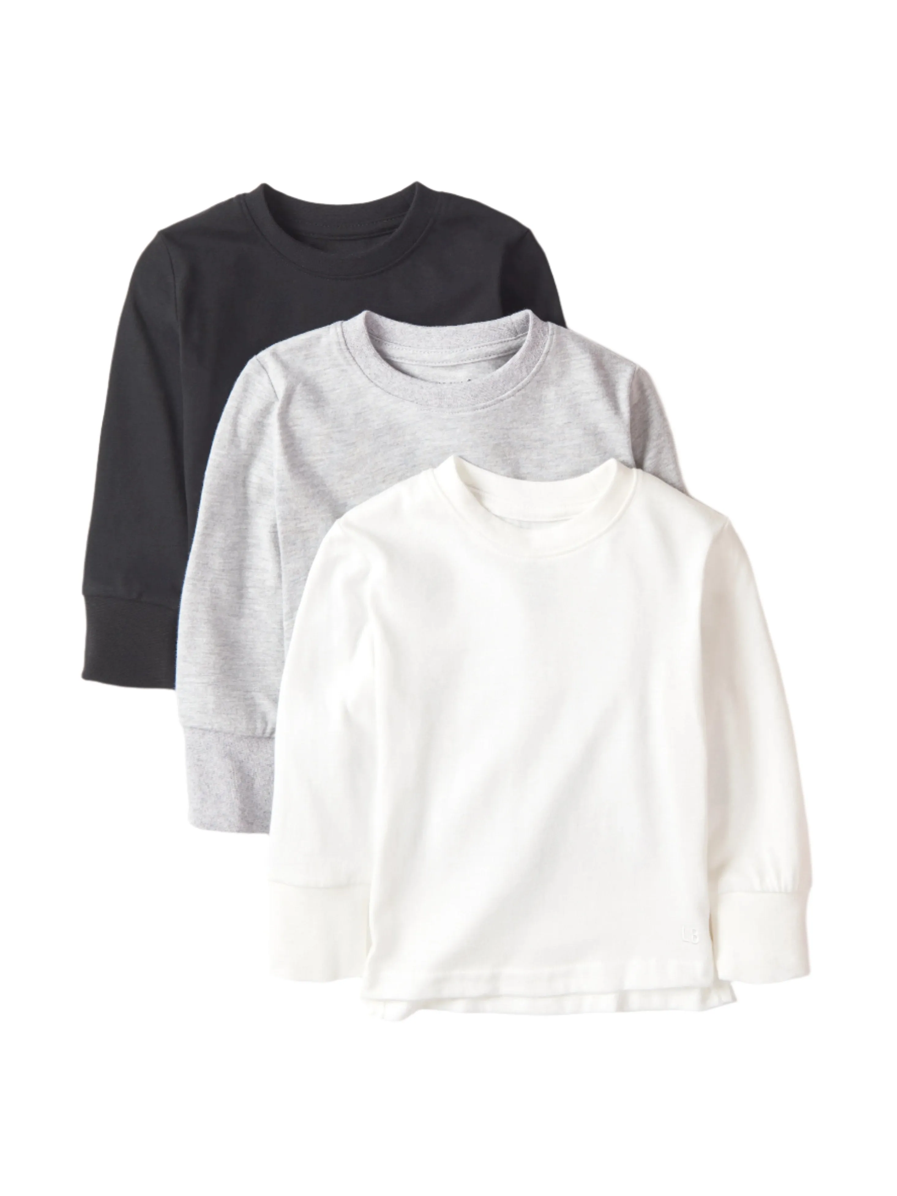 Long Sleeve Elevated Tee 3-Pack - Monochrome,Kids