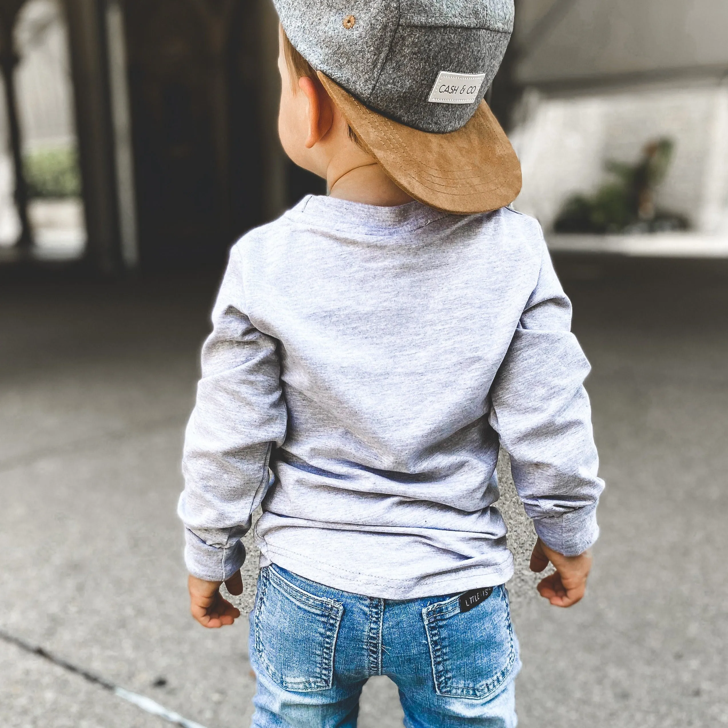 Long Sleeve Pocket Tee - Grey,Kids