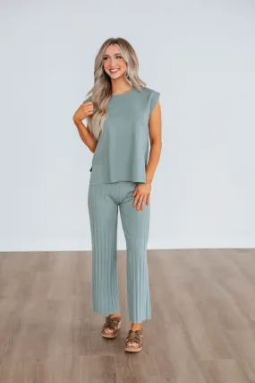 Louella Two-Piece Sweater Set - Sage,Women Sweater