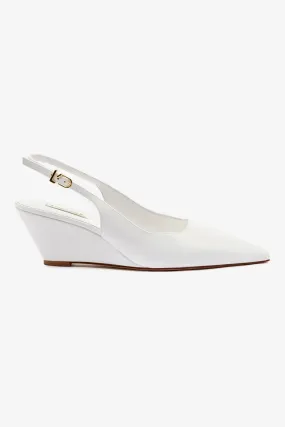 Loulou Pump In White Patent Leather,Women Heel