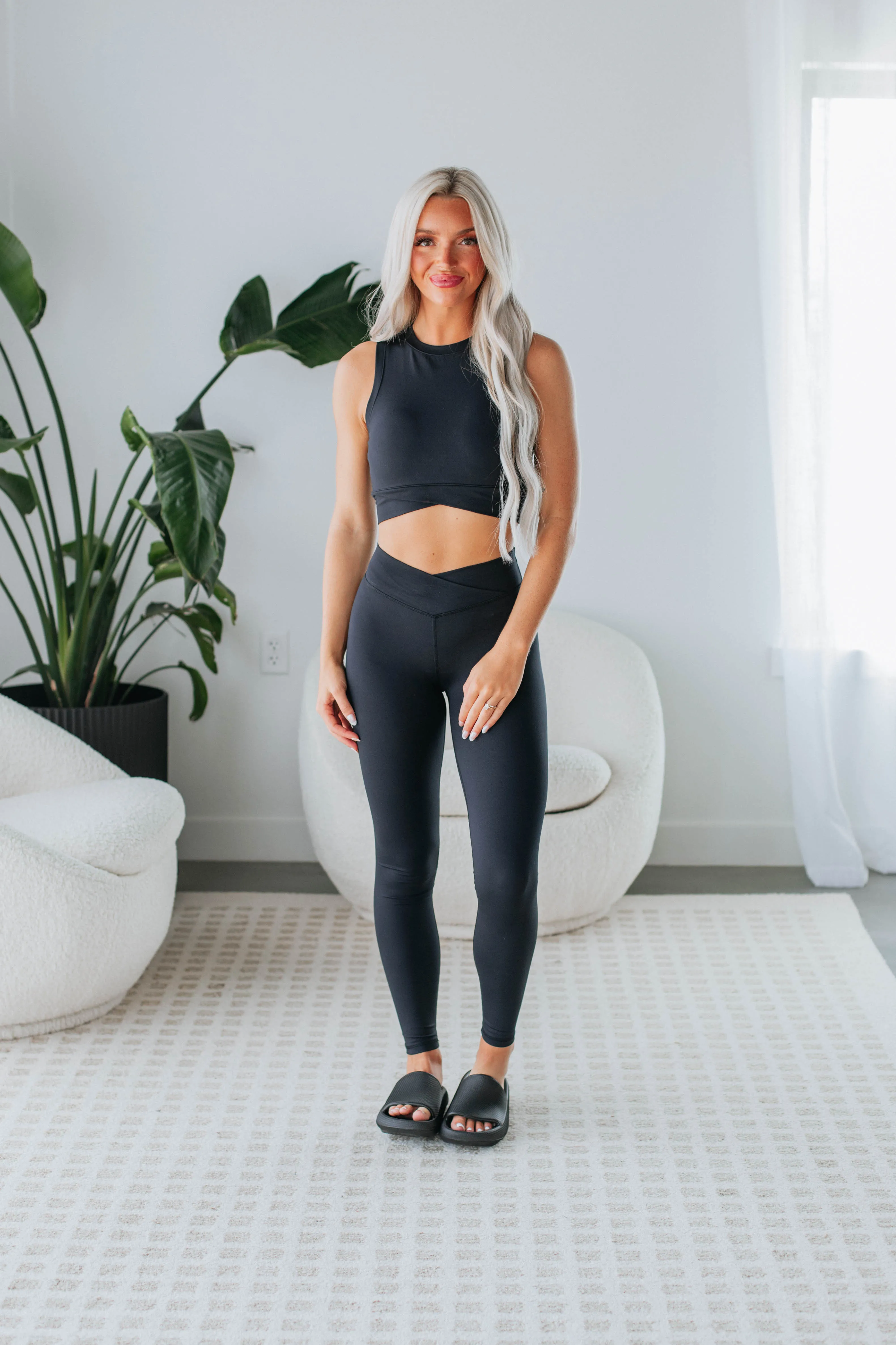 Mallory Crossover Tank - Black,Women Tank
