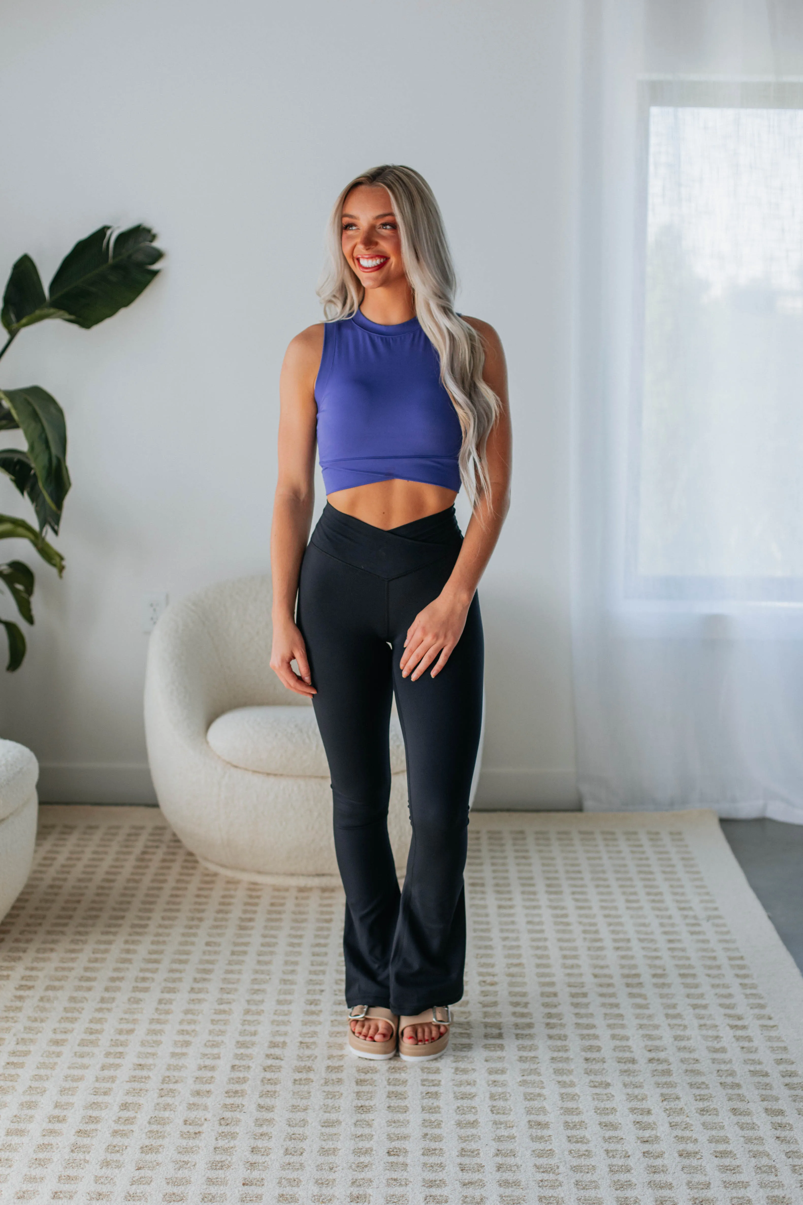 Mallory Crossover Tank - Indigo,Women Tank