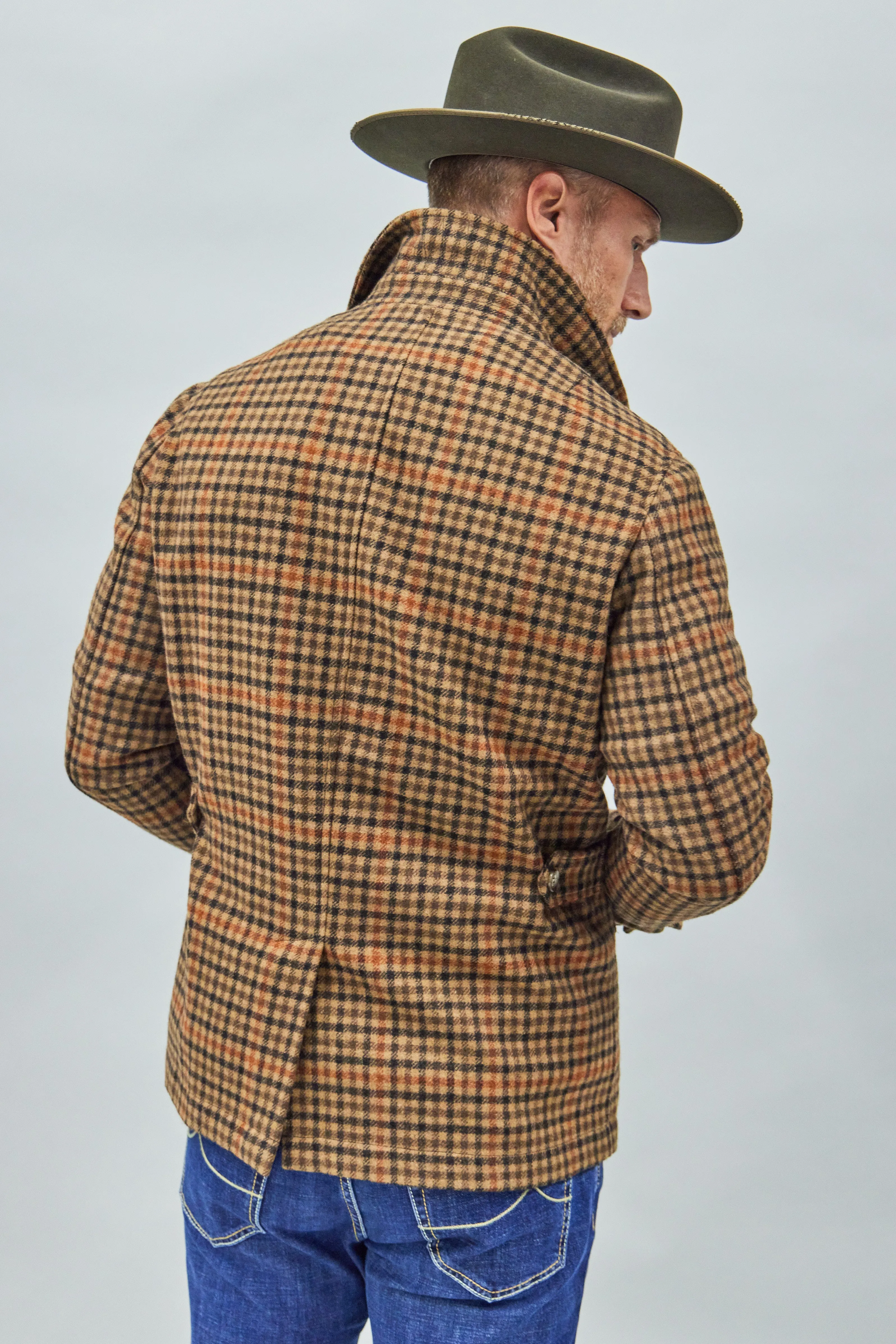 Marco Overshirt in Tan/Brown Check,Men