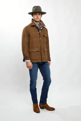Marco Overshirt in Tan/Brown Check,Men