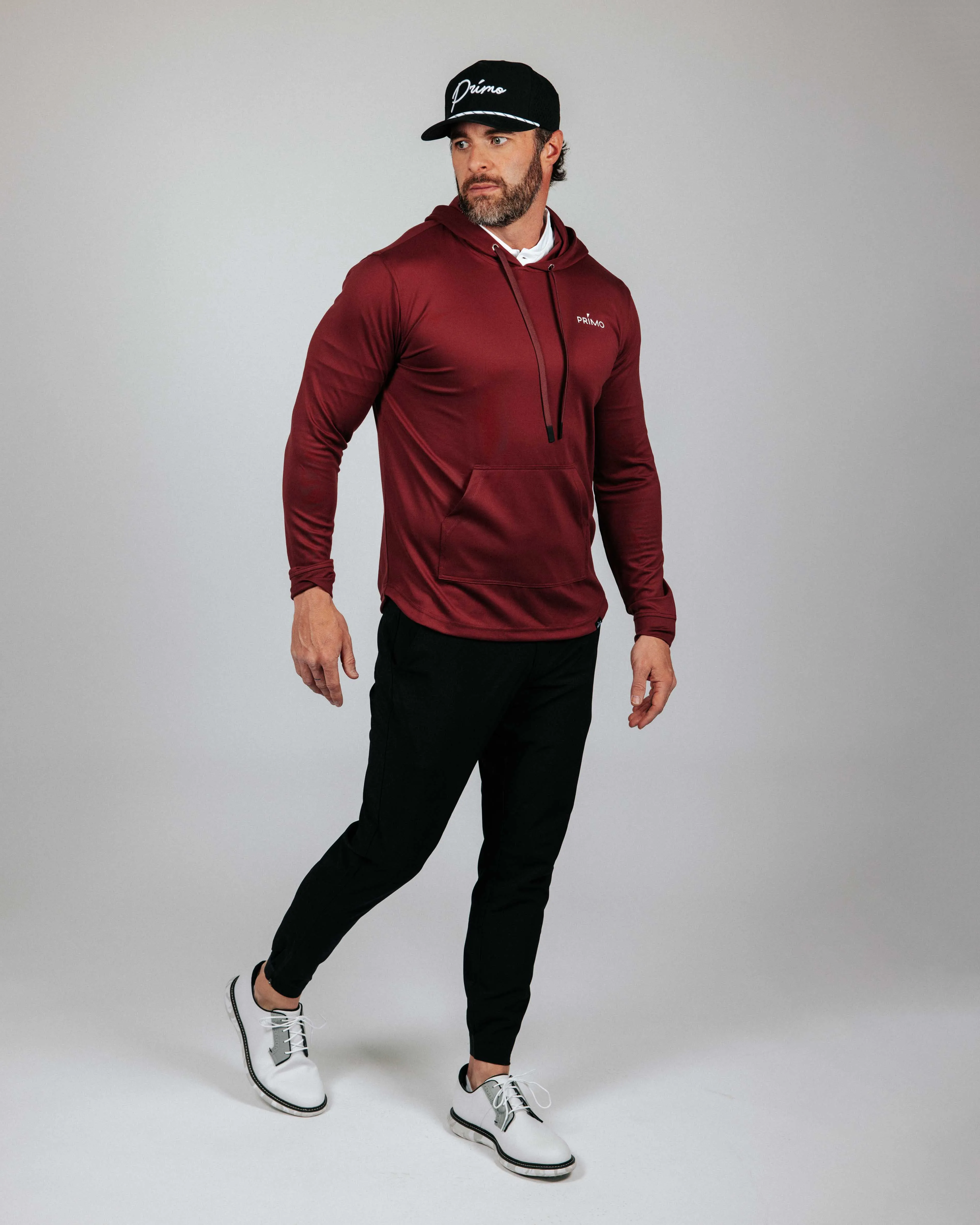 Maroon Golf Hoodie,Men