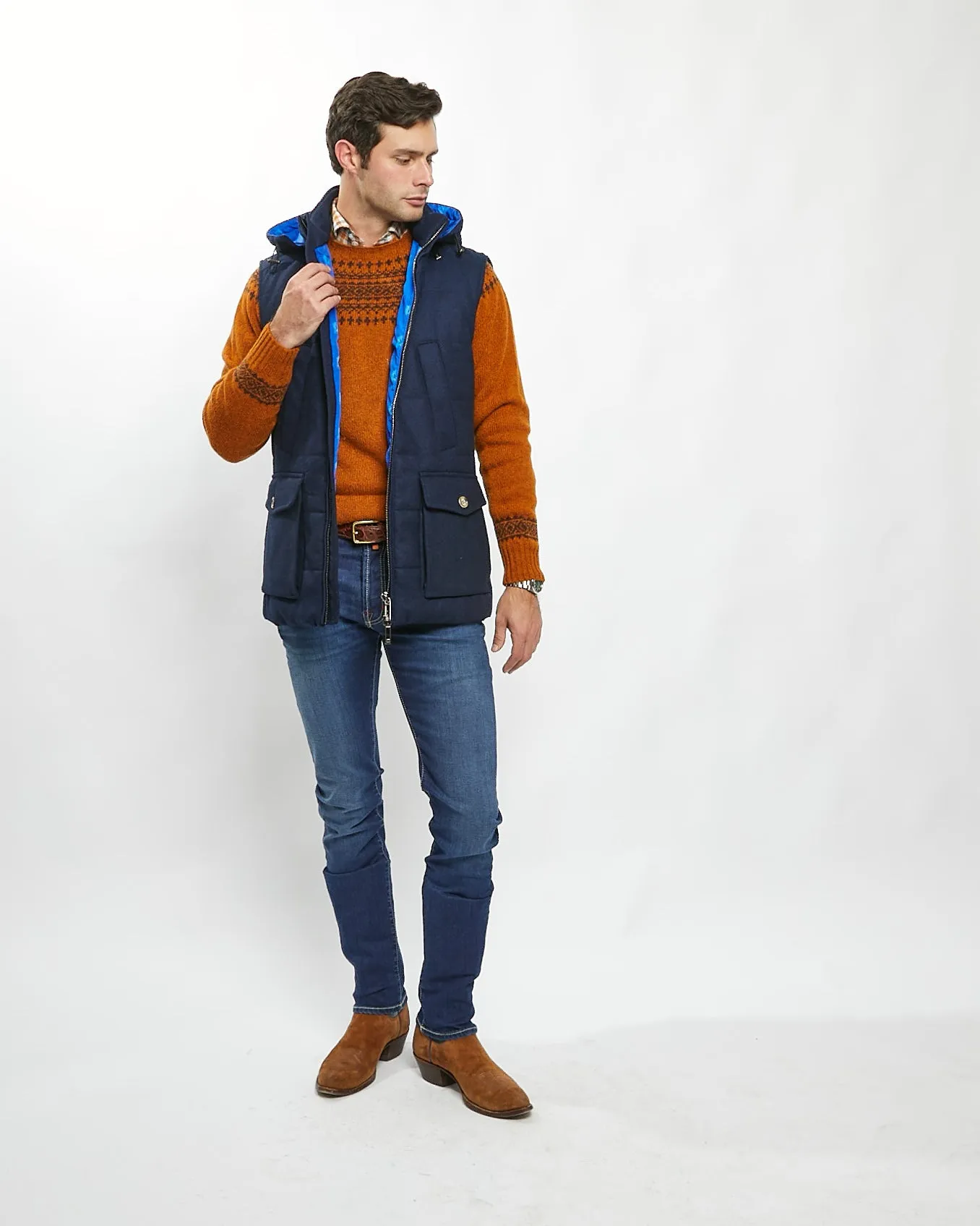 Maund Gilet in Navy,Men