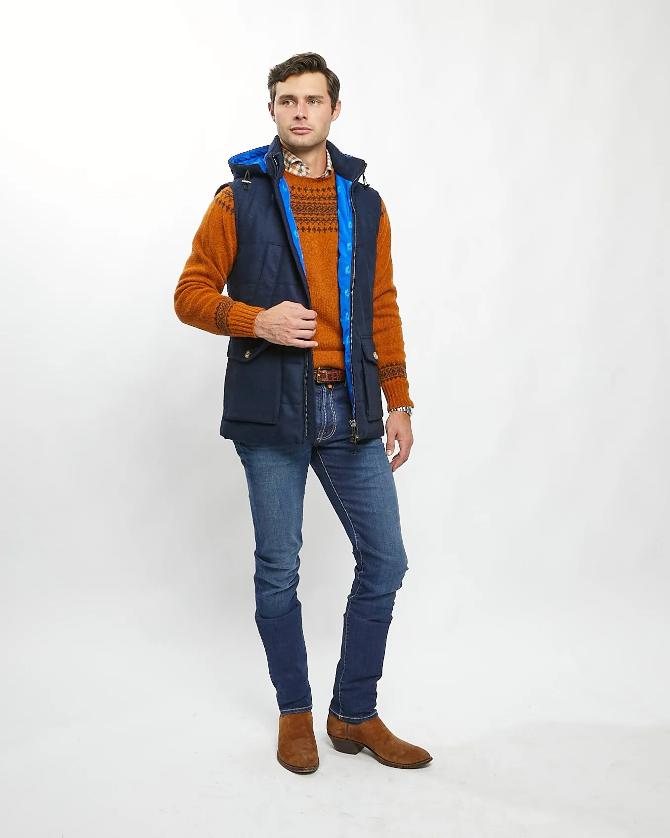 Maund Gilet in Navy,Men