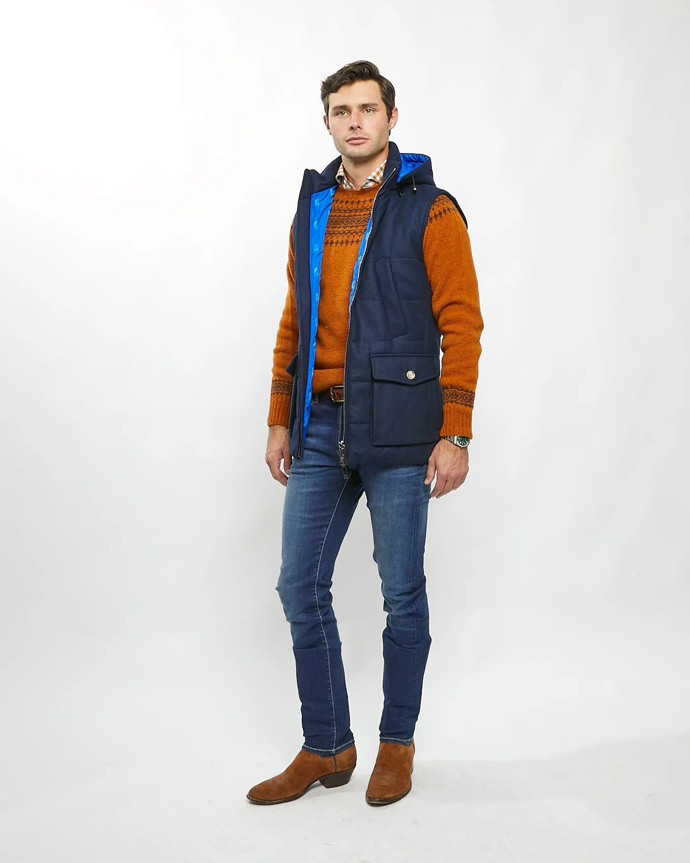 Maund Gilet in Navy,Men