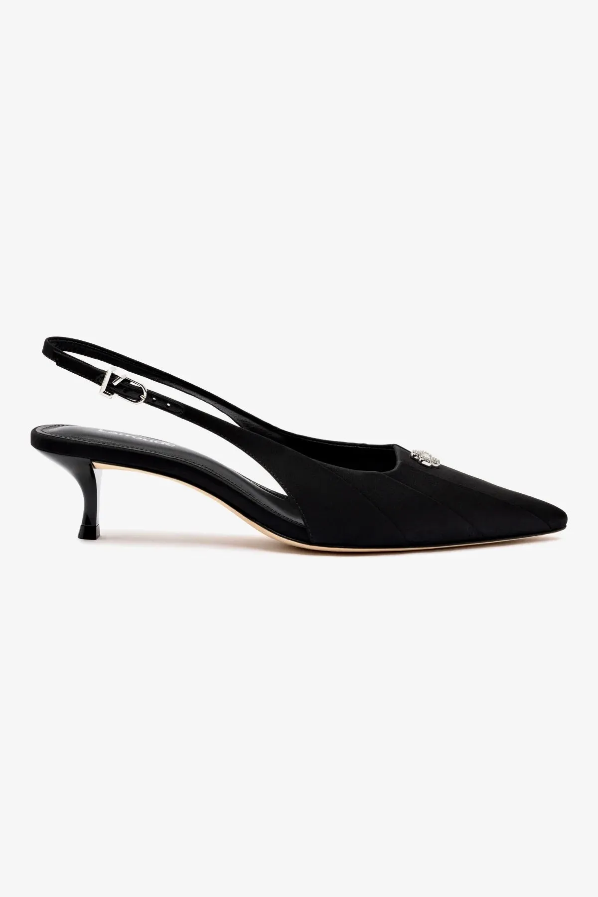 Maxine Pump In Black Fabric,Women Heel