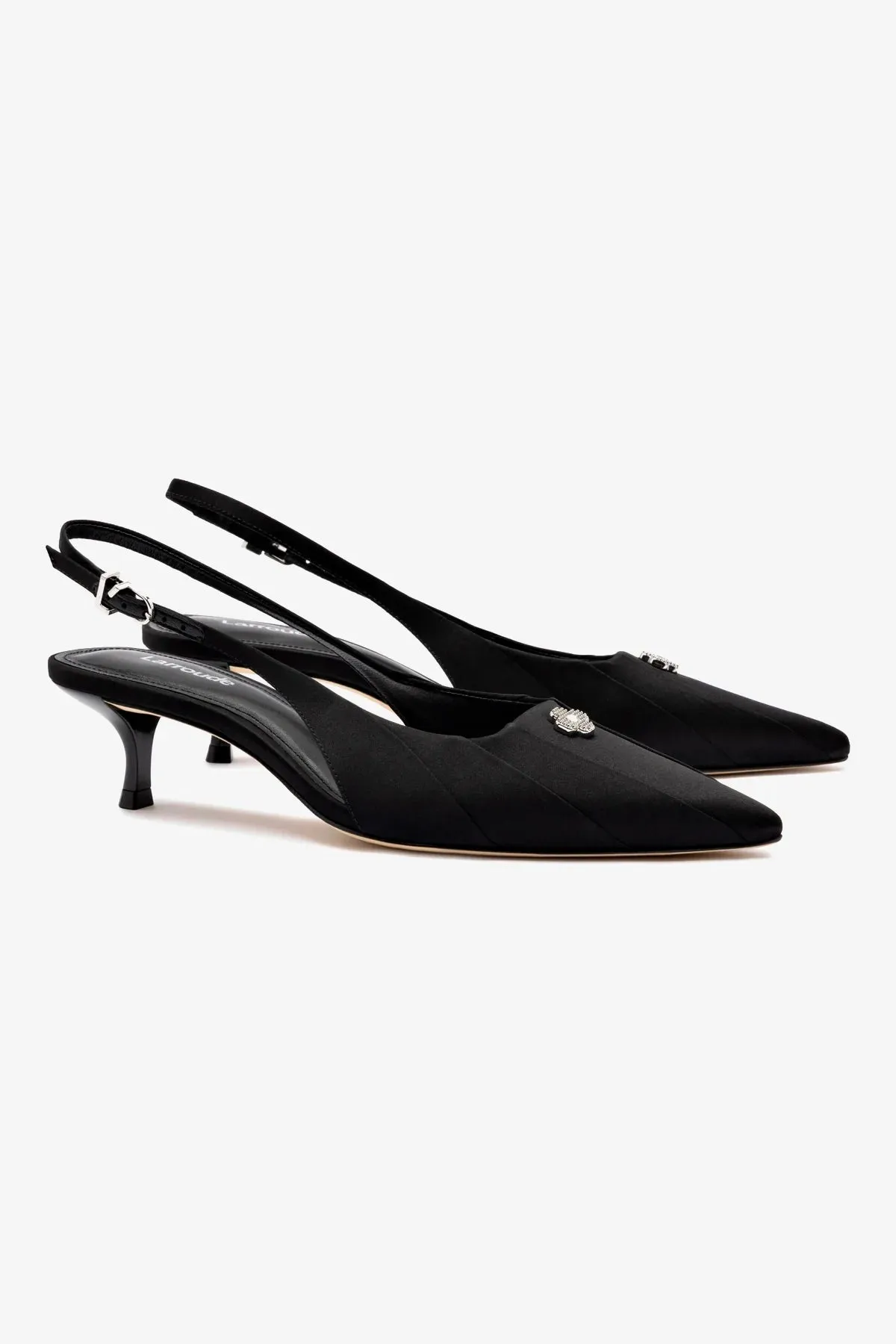 Maxine Pump In Black Fabric,Women Heel