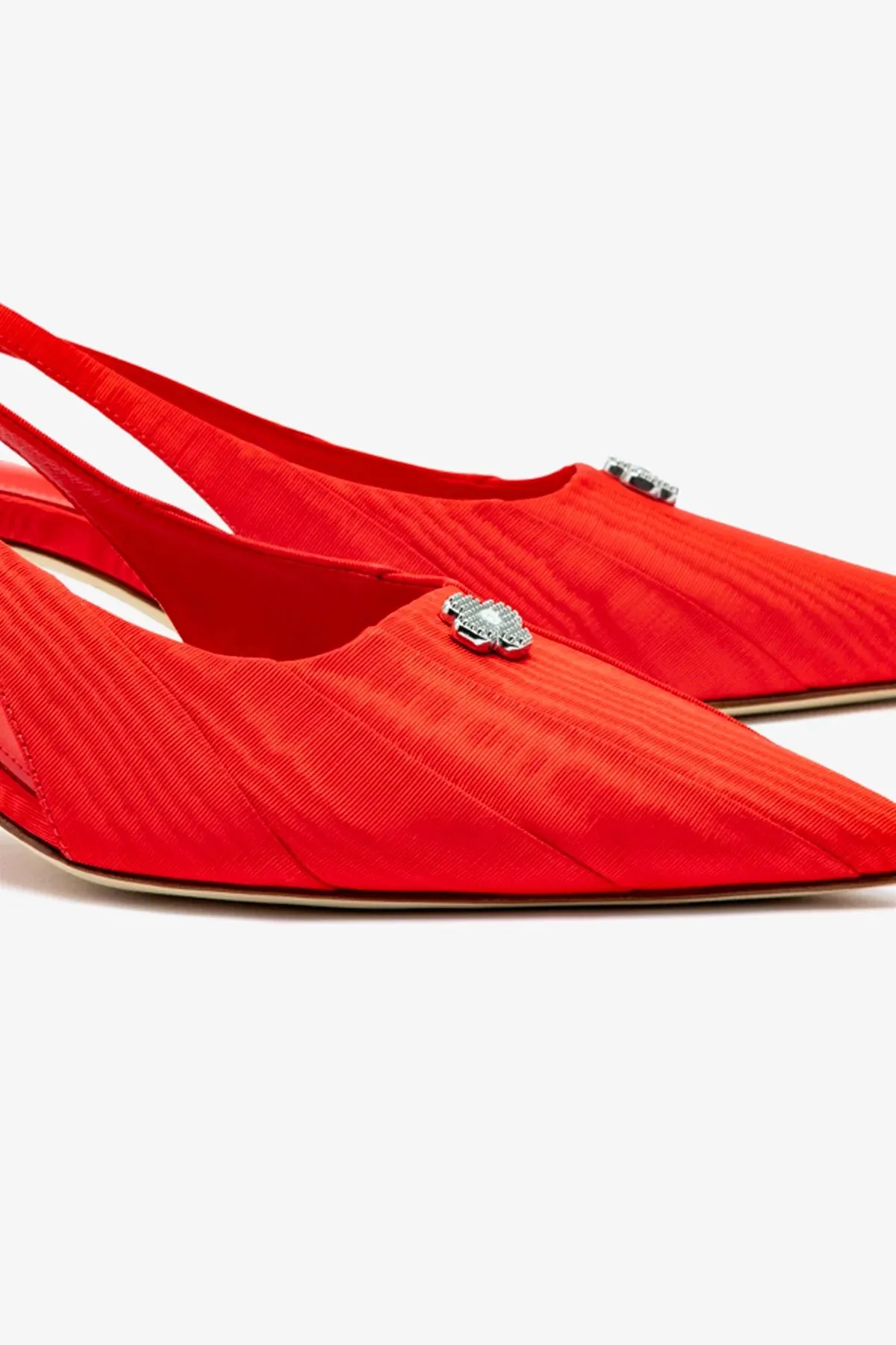 Maxine Pump In Red Fabric,Women Heel