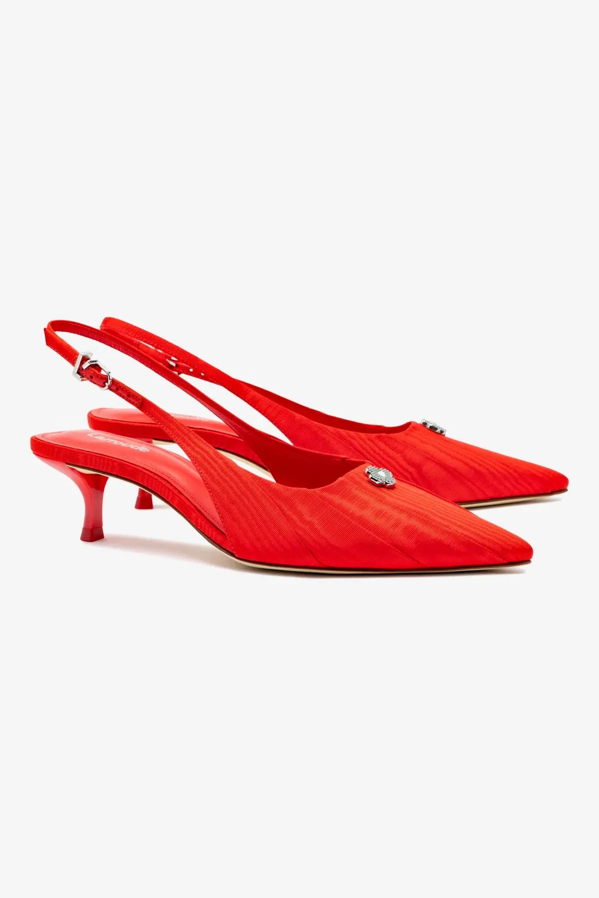Maxine Pump In Red Fabric,Women Heel