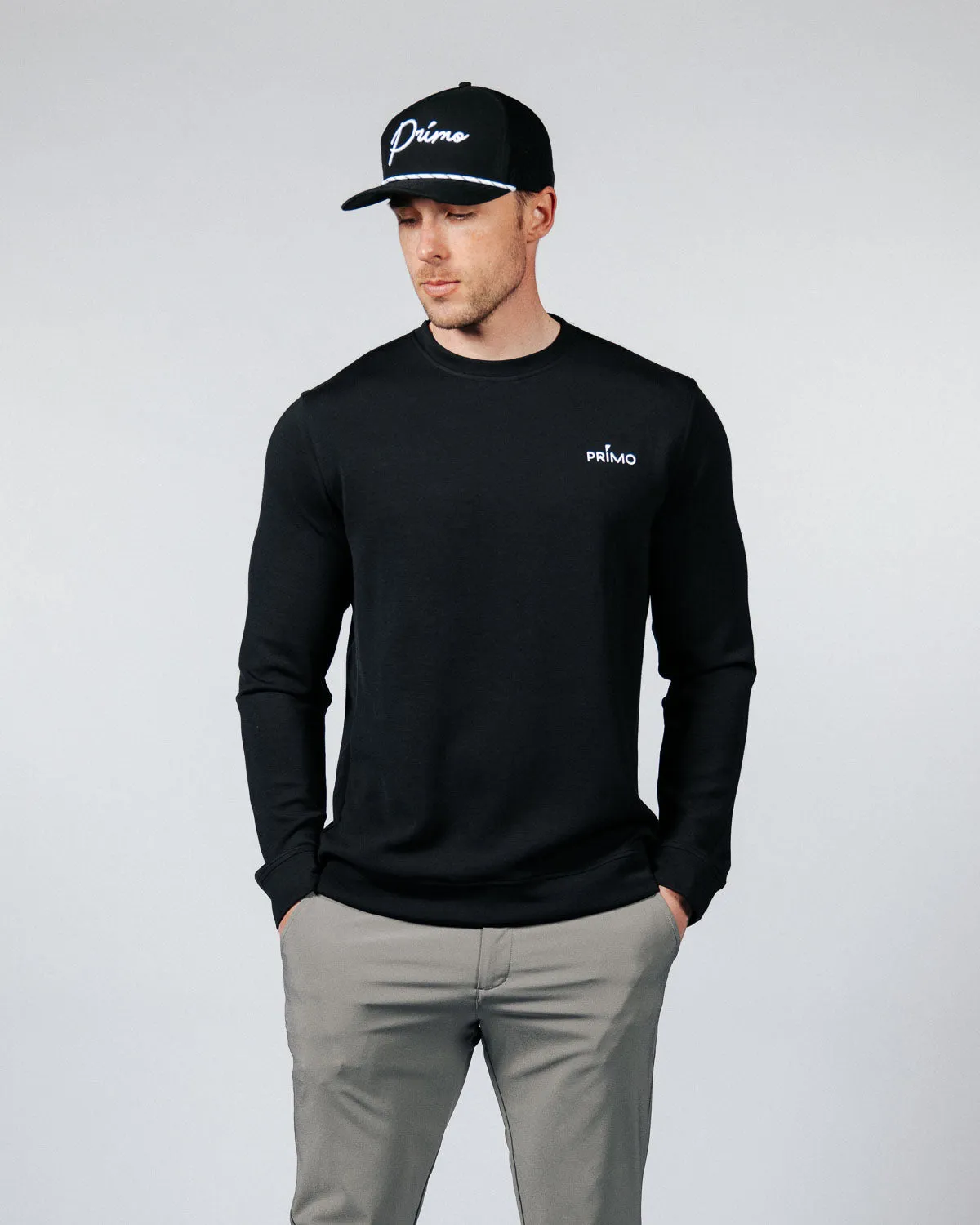 Men's Black Golf Crew Neck,Men