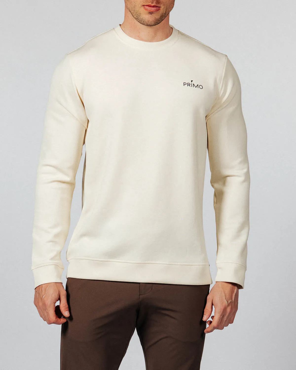 Men's Light Khaki Golf Crew Neck,Men