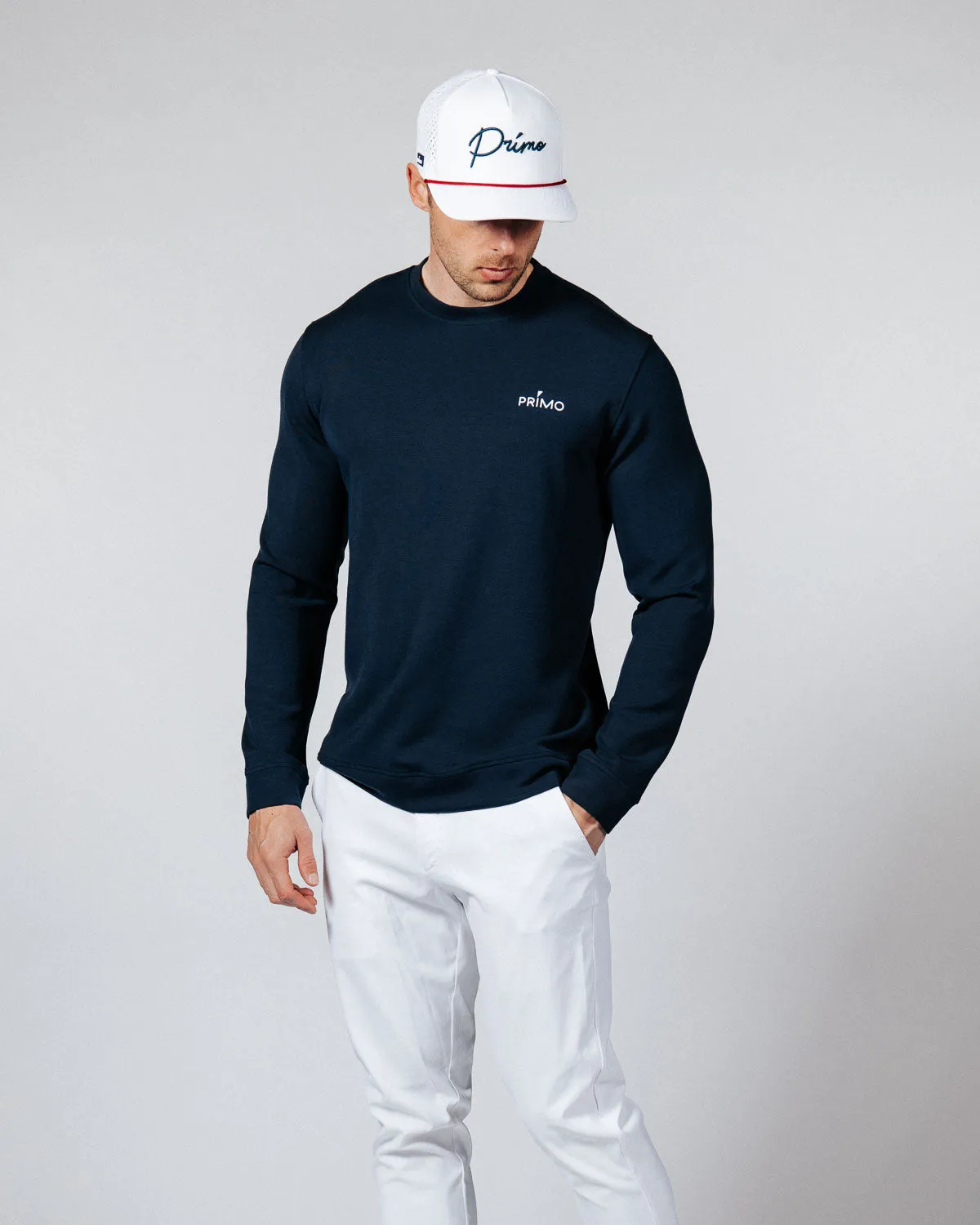 Men's Navy Golf Crew Neck,Men