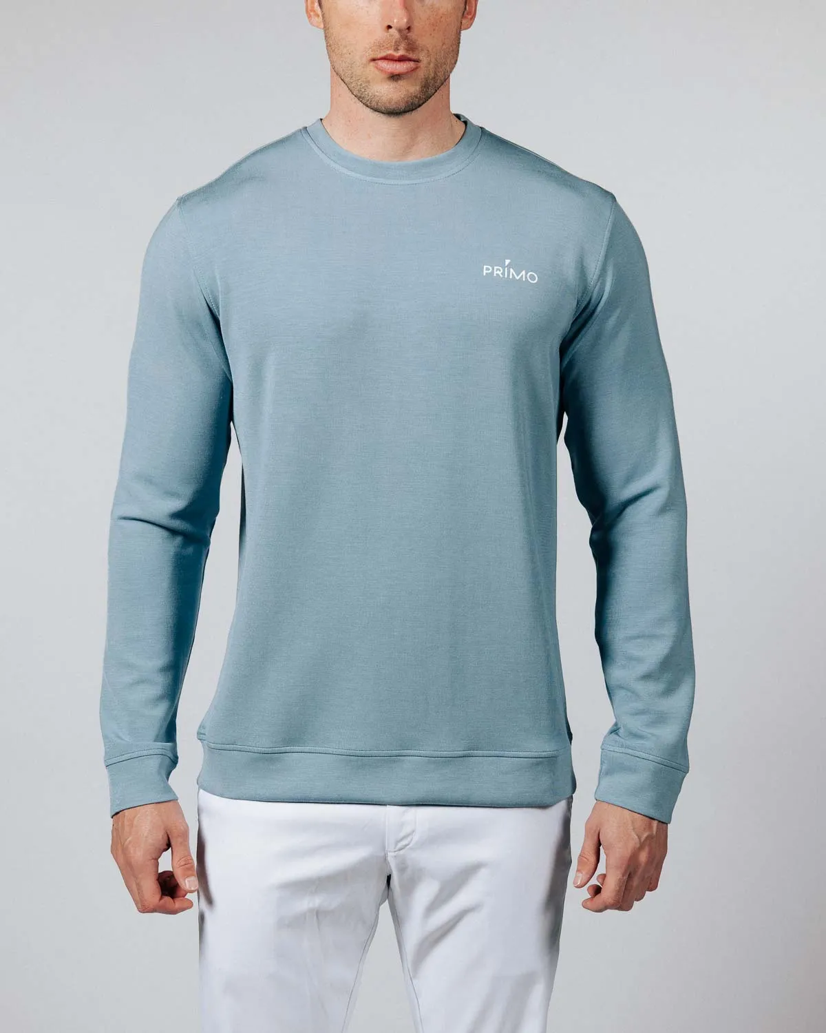 Men's Stone Blue Golf Crew Neck,Men