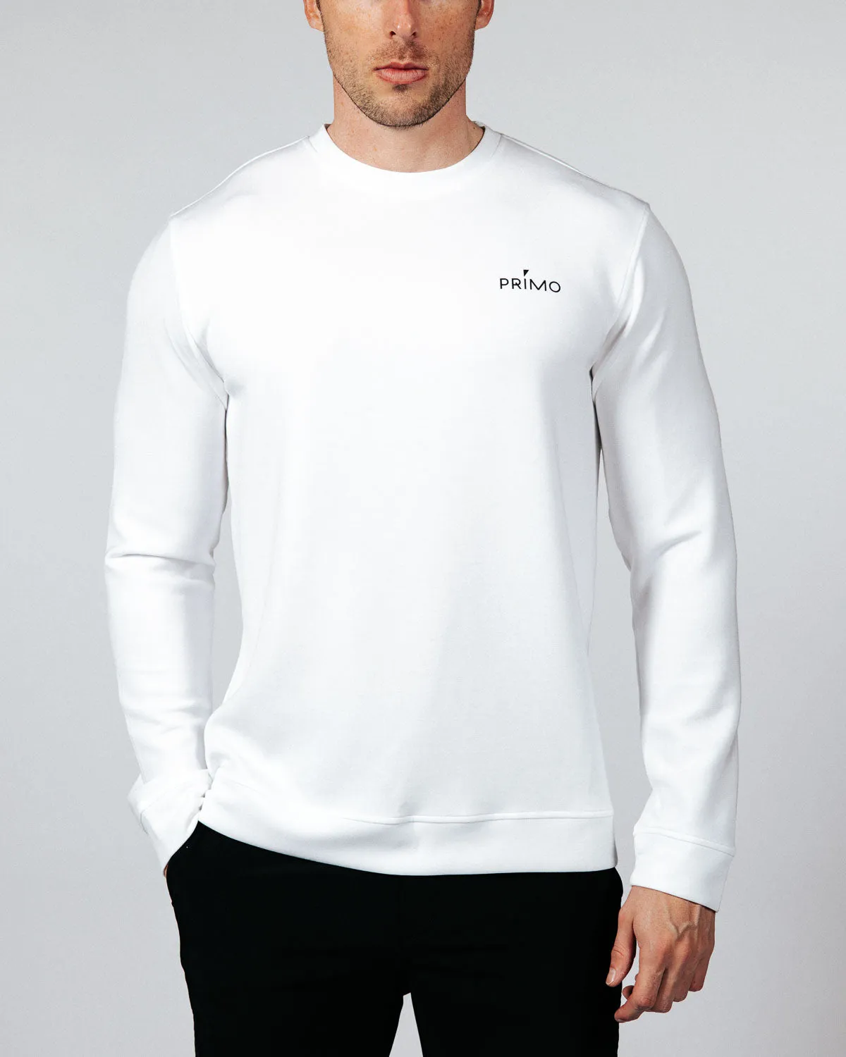 Men's White Golf Crew Neck,Men