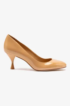 Michelle Lo Pump In Tan Patent Leather,Women Heel