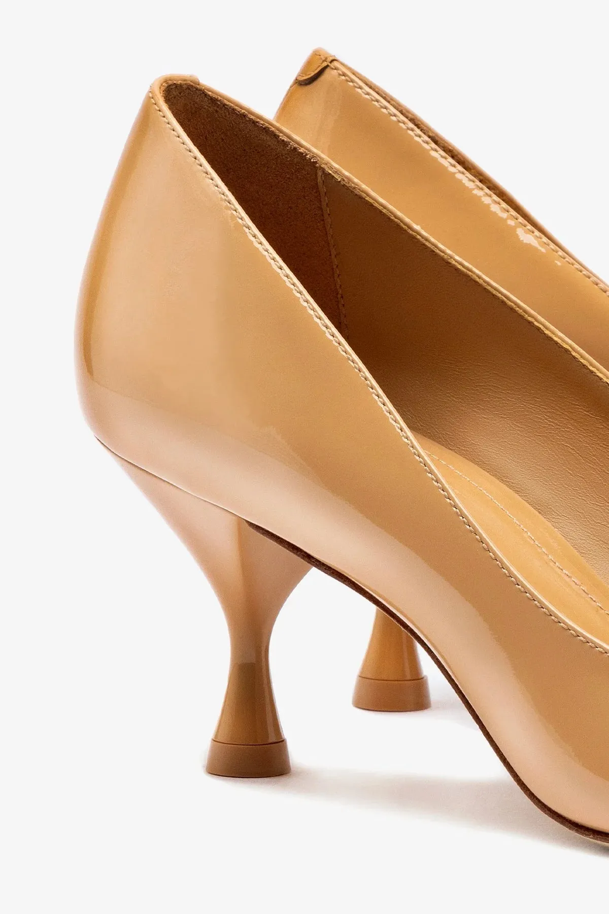 Michelle Lo Pump In Tan Patent Leather,Women Heel